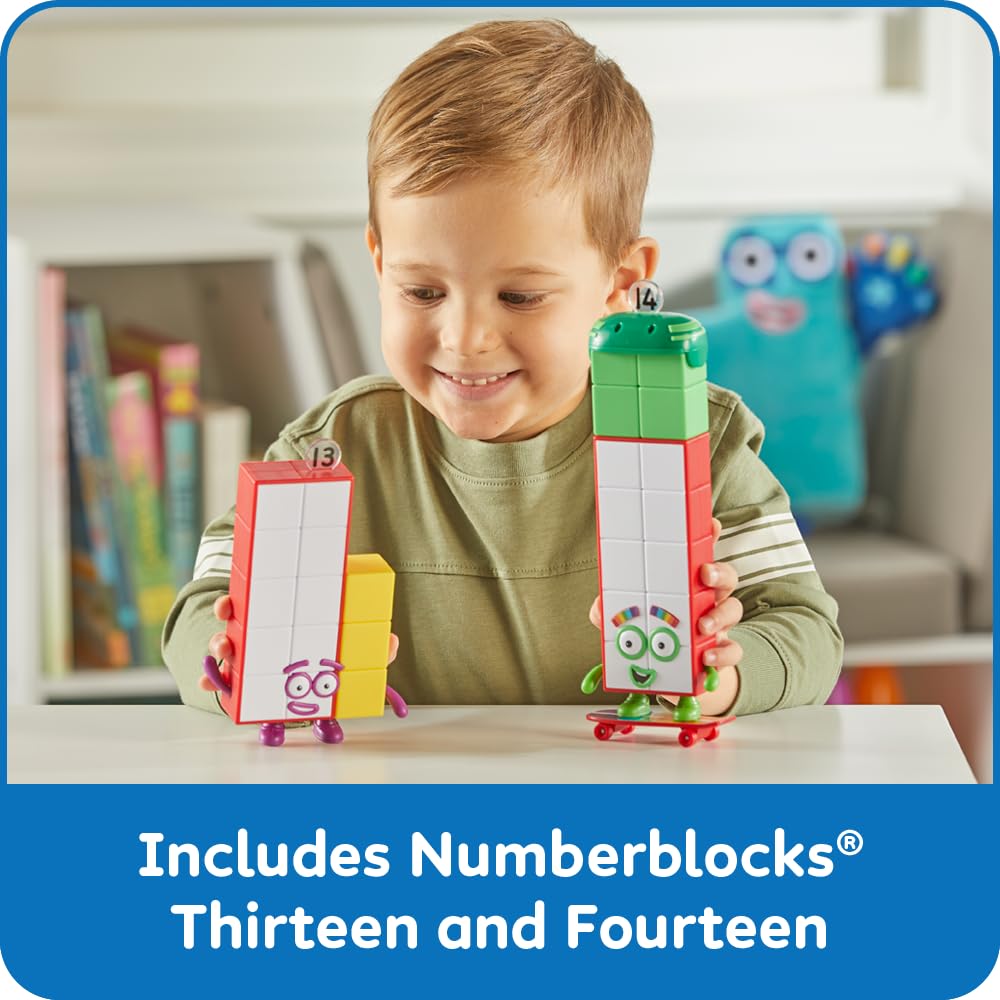 hand2mind Numberblocks Thirteen & Fourteen Figures – Math Toys for Toddlers Ages 3–5, Small Learning Figurines & Preschool Education Gifts