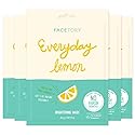FACETORY K Beauty Face Mask Skin Care - Everyday LEMON Brightening Sheet Mask | Plant-Based with Lemon Extract (5 Pack)