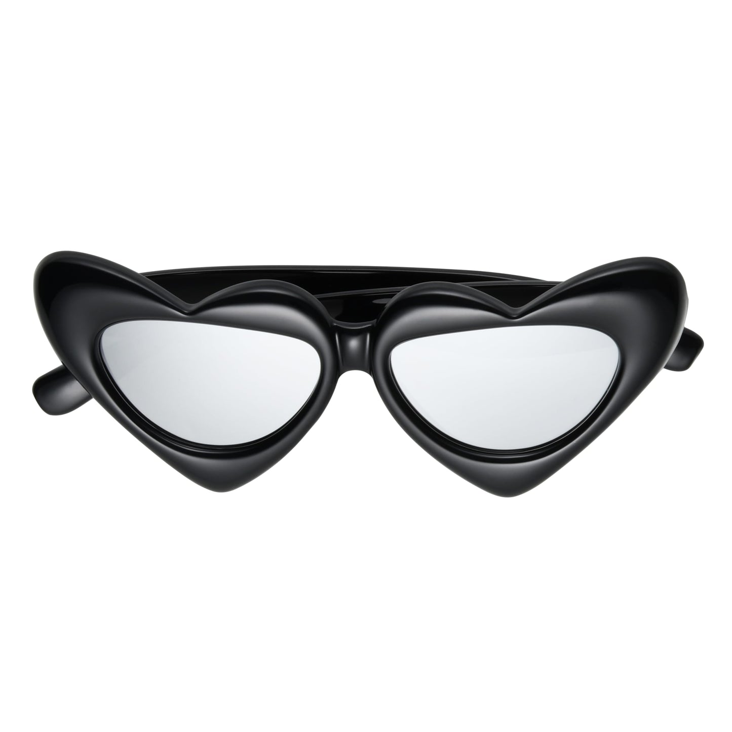 Betsey Johnson Women's Glam & Grace Heart Sunglasses, BLACK, 51 mm