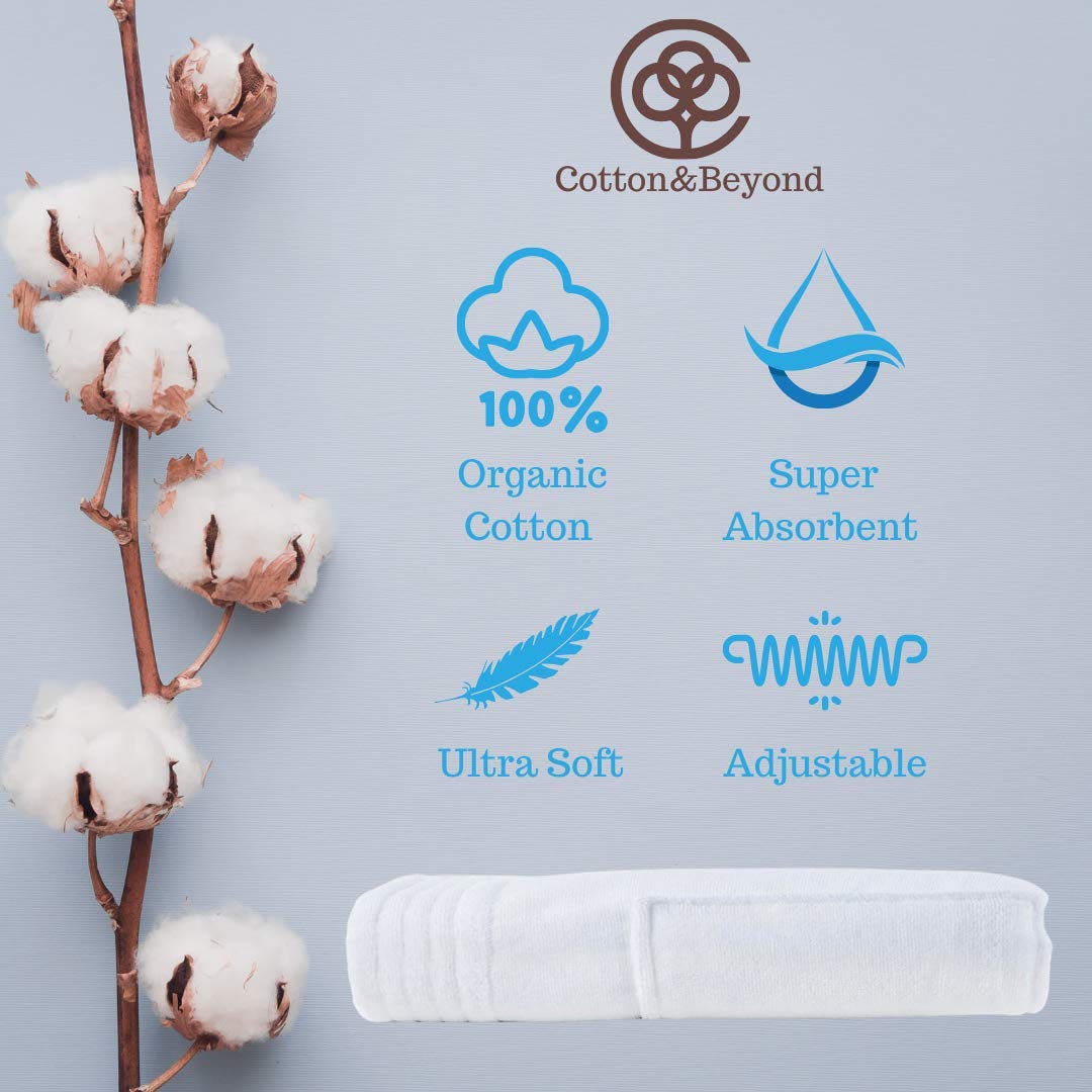 C&B Women's Wrap Towel - 100% Organic Turkish Cotton Adjustable for Spa Gym Pool w Pocket (White)