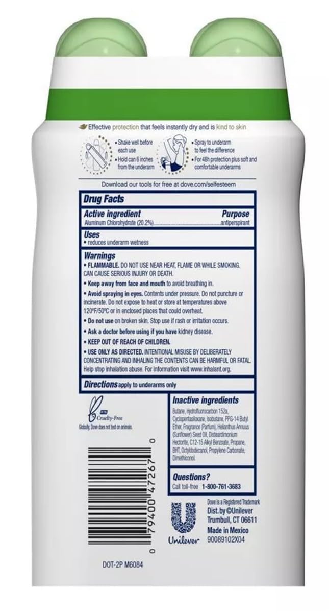 Dove, Deodorant Dry Spray Advanced Care Cool Essentials Twin Pack, 7.6 Ounce Beauty and Personal Care Dove