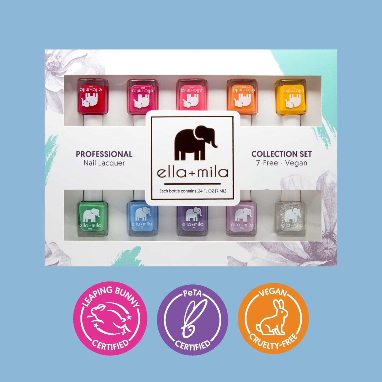 ella+mila Professional Nail Polish Set - Quick Dry Nail Polish - Long-Lasting & Chip Resistant (Me Collection - 10 Pack - 0.24 fl oz each)