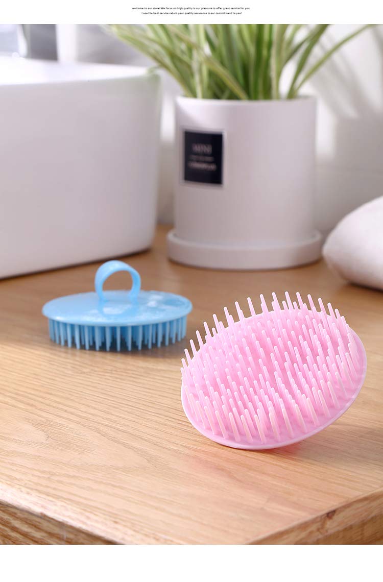 Aroveea Hair Scalp Brush Dandruff Cleaning Brush Shower Scalp Shampoo Brush Scalp Massager Pack of 4(Blue and Pink)