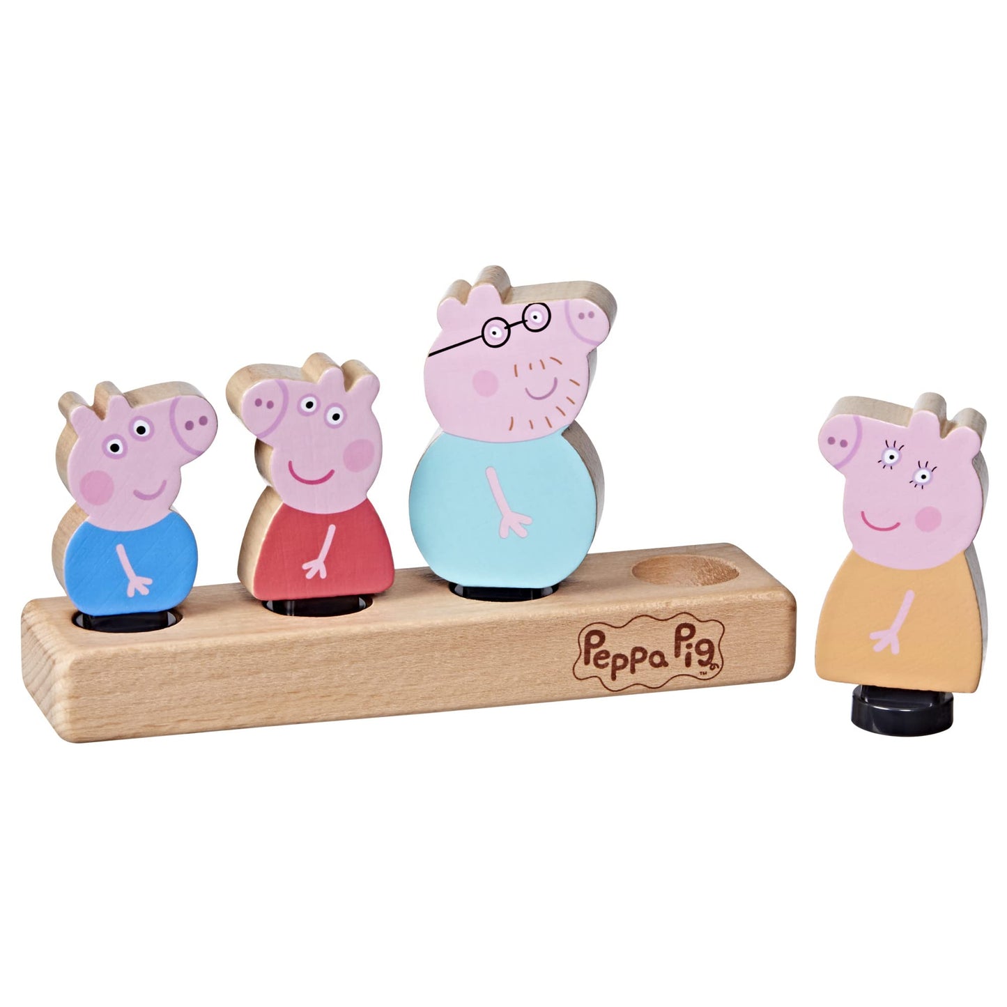 Peppa Pig Toys Wooden Family Figures Made from Responsibly Sourced Wood for 2 Year Old Girls and Boys and Up (Amazon Exclusive)