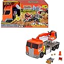 Matchbox Cars Playset, Action Drivers Transforming Excavator, Large Toy Truck, 1:64 Scale Construction Vehicle & 4 Accessories