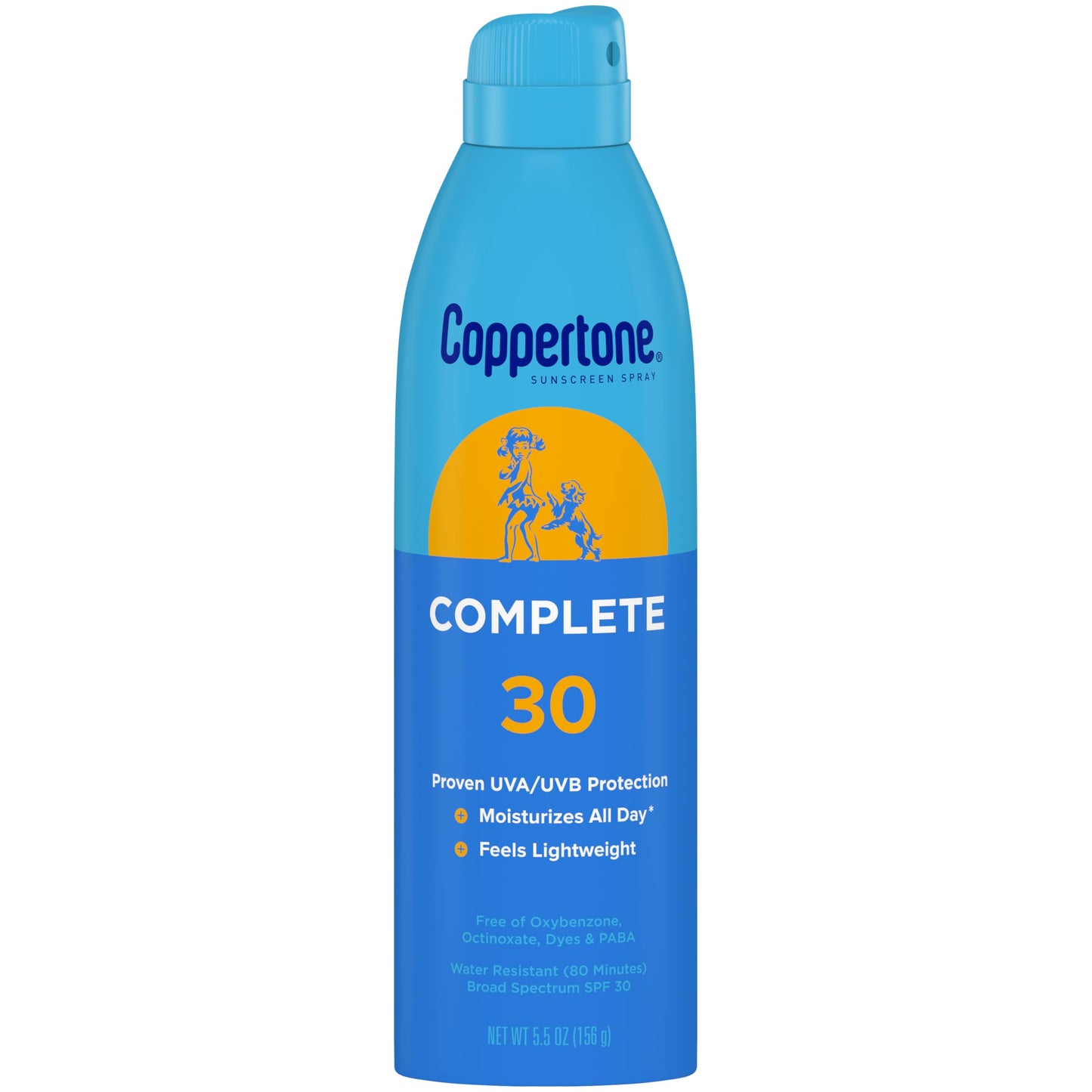 Coppertone Complete Sunscreen Spray, SPF 30 Spray Sunscreen, Body Sunscreen, 5.5 Oz