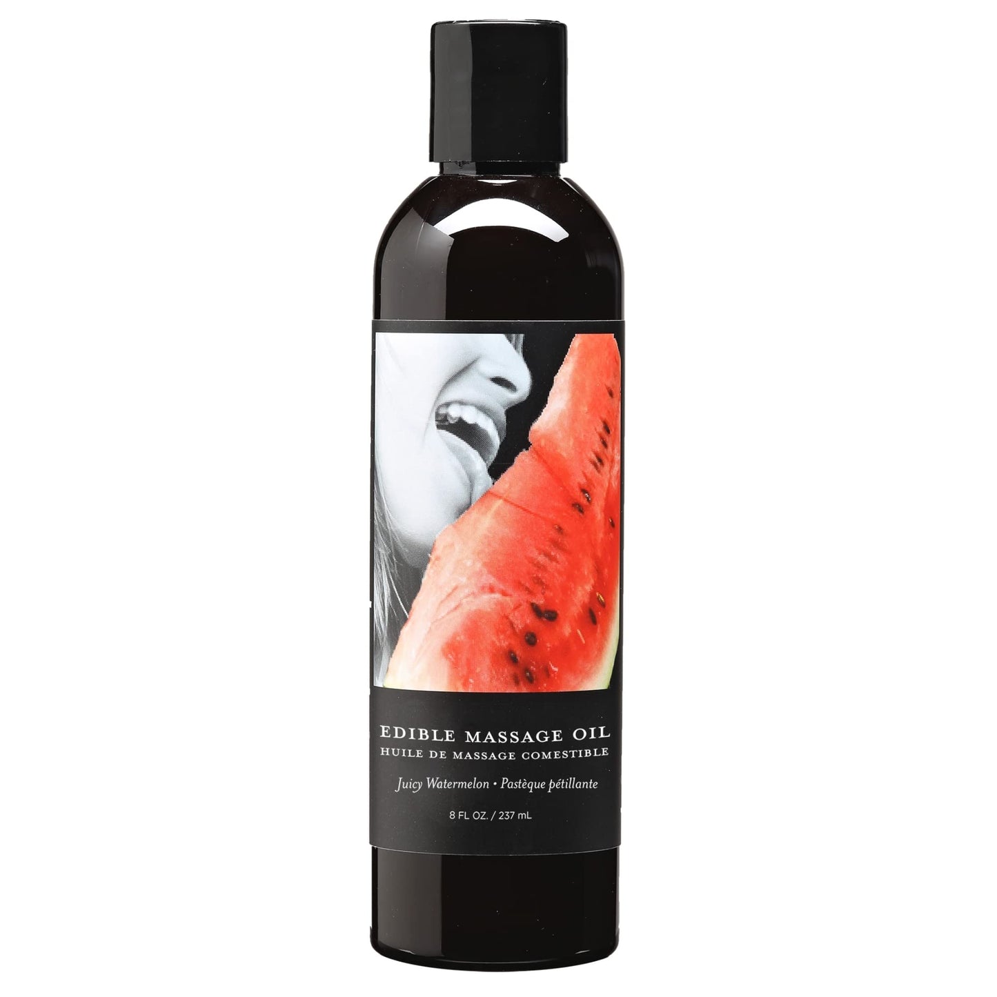 Earthly Body Edible Massage Oil, Watermelon - 8 fl. oz. - Hemp Seed, Almond, Grapeseed, Apricot & Vitamin E Oil - Vegan & Cruelty Free