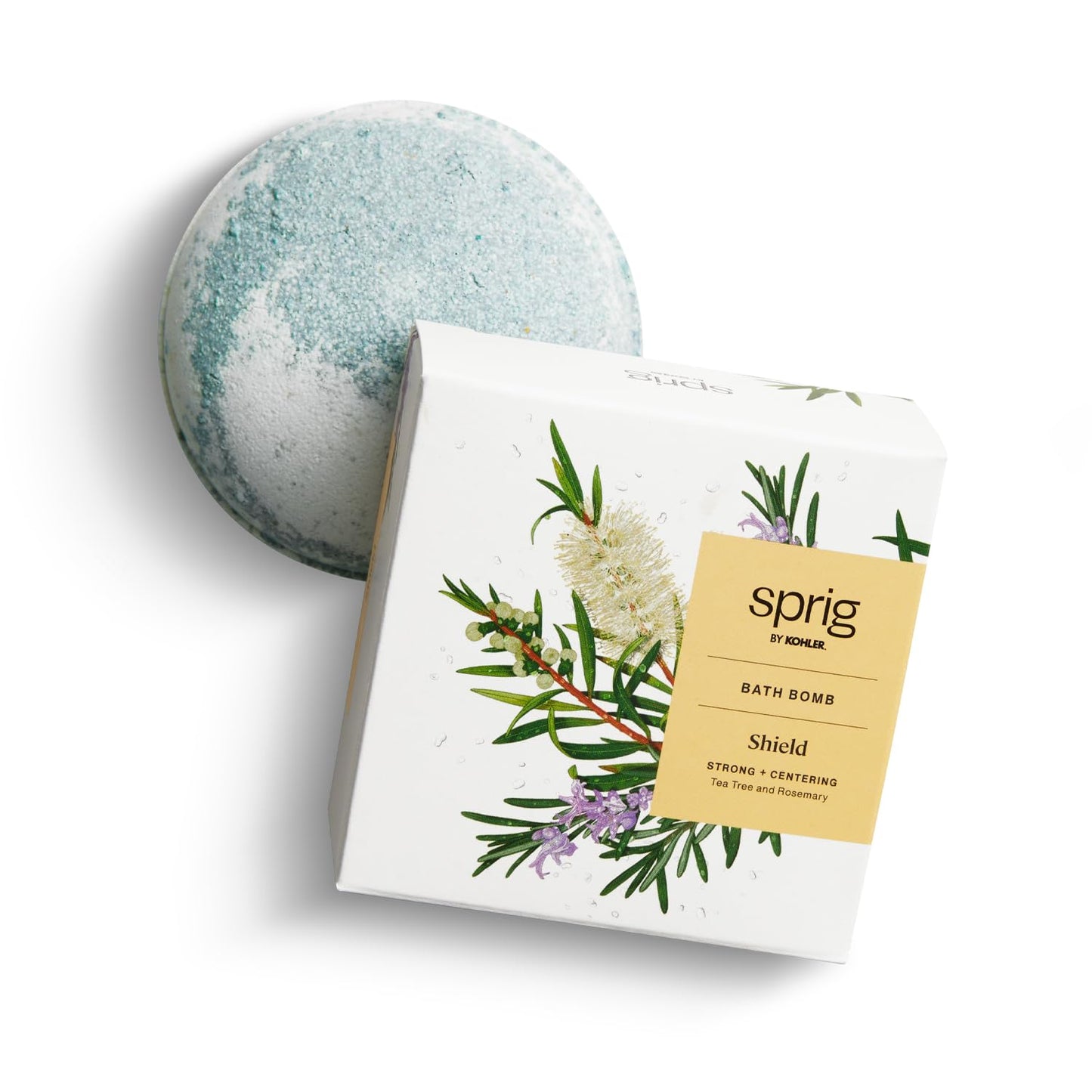 Sprig by Kohler Tea Tree + Rosemary Bath Bomb, Hypoallergenic, Made with Natural Botanicals & Premium Skincare Ingredients (Shea Butter, Coconut Oil…