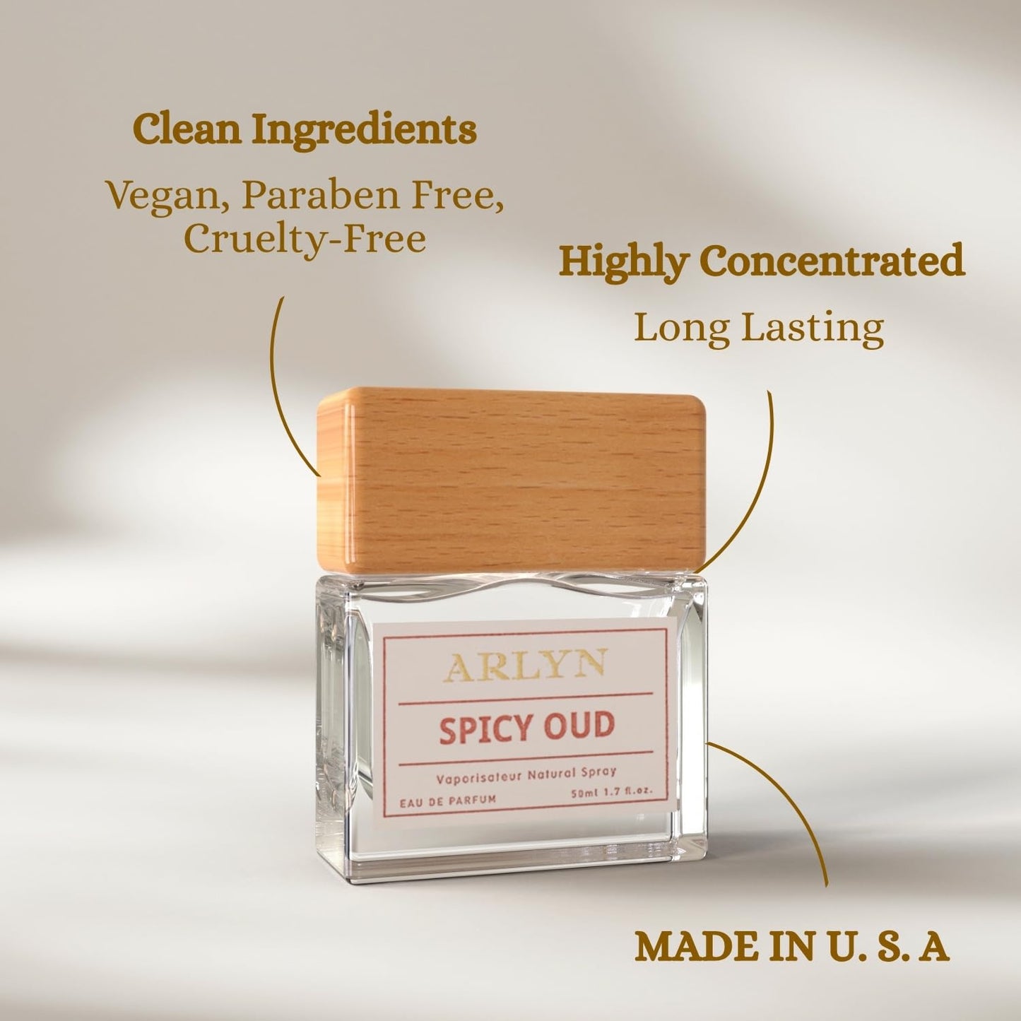 ARLYN Spicy Oud Eau De Parfum Inspired by T. Ford Oud Wood, Perfume for Men, Luxury Fragrance - Vegan, Cruelty-Free, and Eco-Conscious (1.7oz / 50ml) Beauty & Personal Care ARLYN BY BELLEVUE PARFUMS