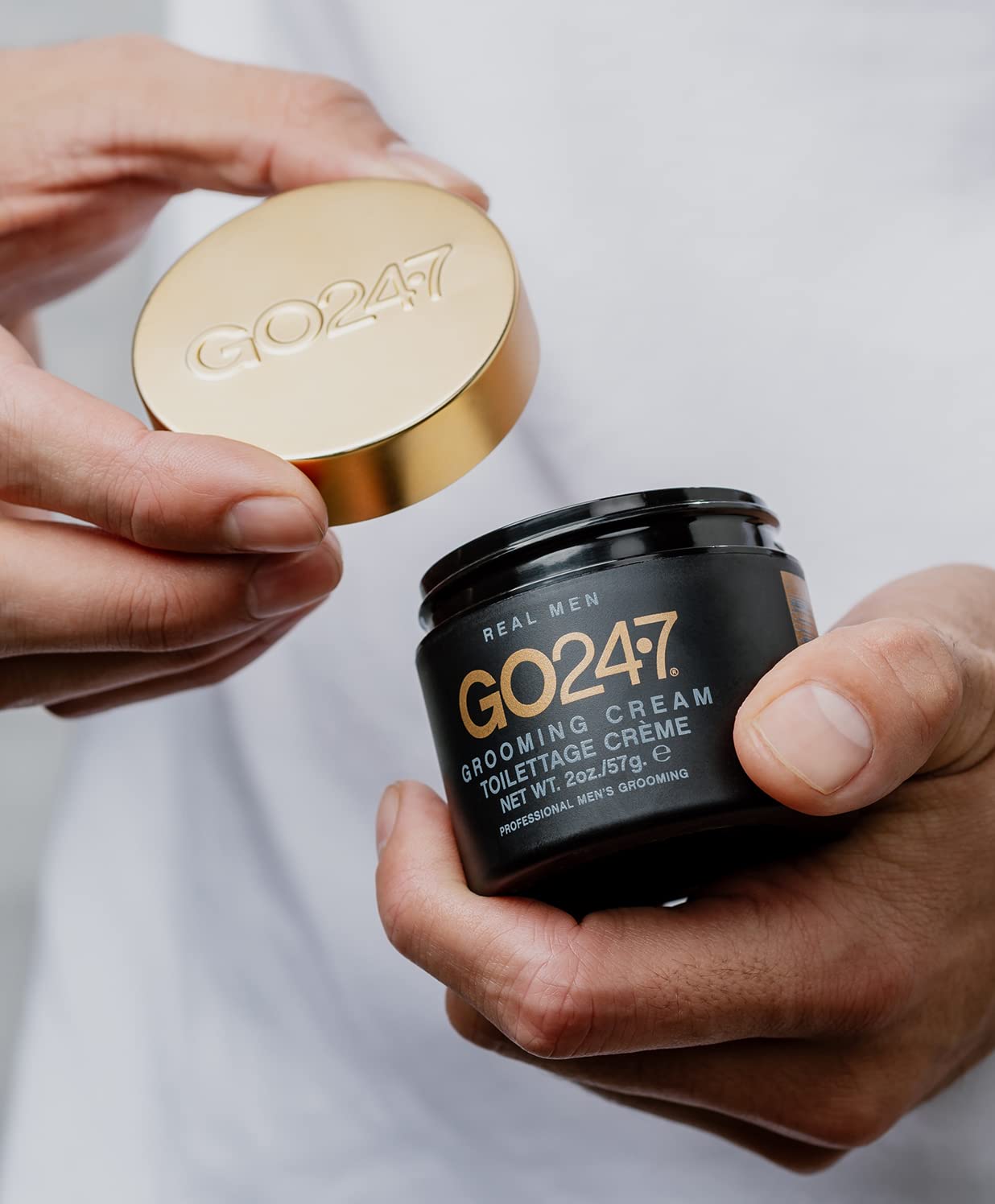 GO247 Grooming Cream - Light Hold, Natural Finish Styling Cream for Men - Tames Frizz & Flyaways - Ideal for Loose, Flexible Styles - Use on Wet or