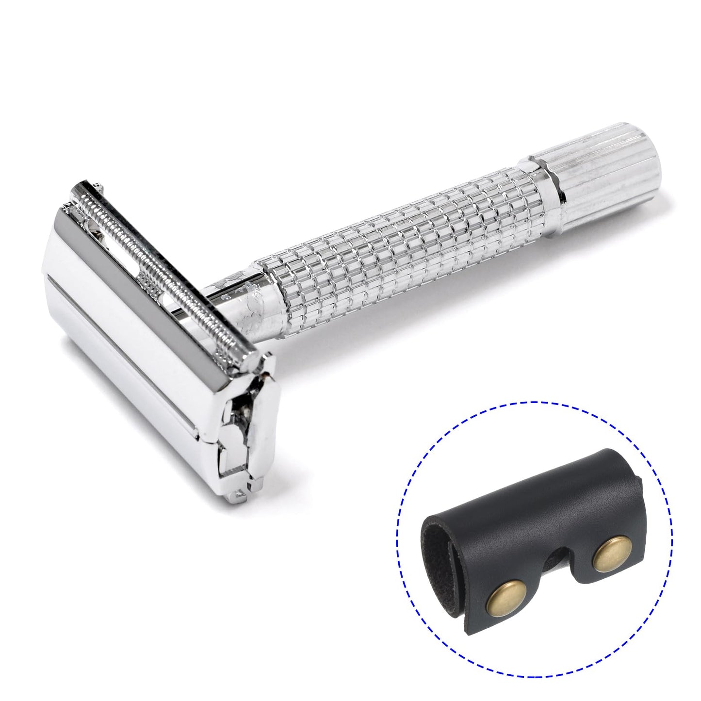 M METERXITY Razor Cover Protective Sheath - Double Edge Leather Safety Razor Protective Sheath Travel Cover, Apply to Shaver Razor (3.3 x 1.8 Inch Beauty and Personal Care M METERXITY