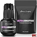 Sensitive Eyelash Extension Glue for Professionals | Low Humidity Strong Black Lash Adhesive for Long Lasting Semi Permanent Individual Lash