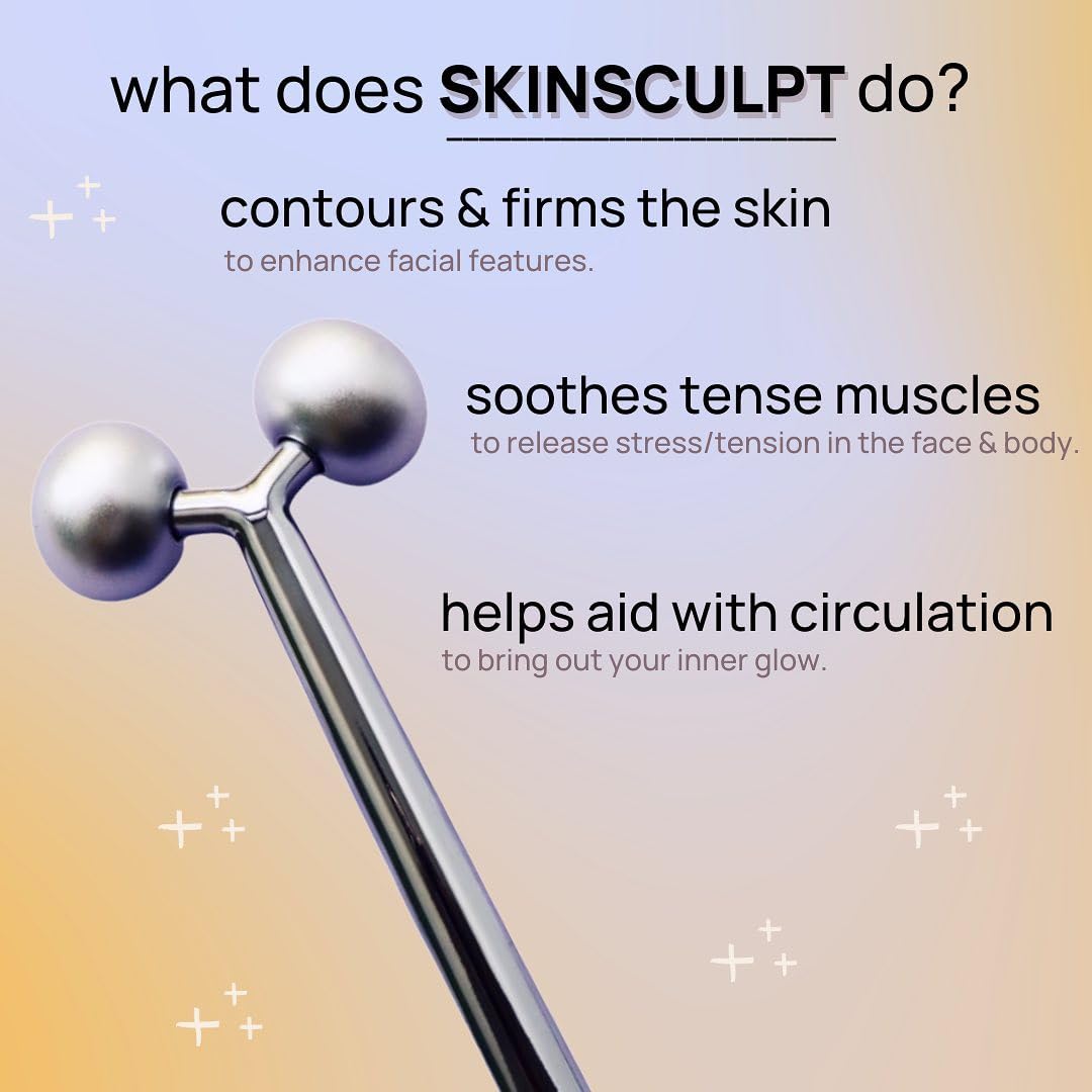 Mei Apothecary Face Roller Skin Care Tool | SKINSCULPT Face Massager Tool | Natural, Non-Toxic Sculpting Tool for All Skin Types | Relieves Facial