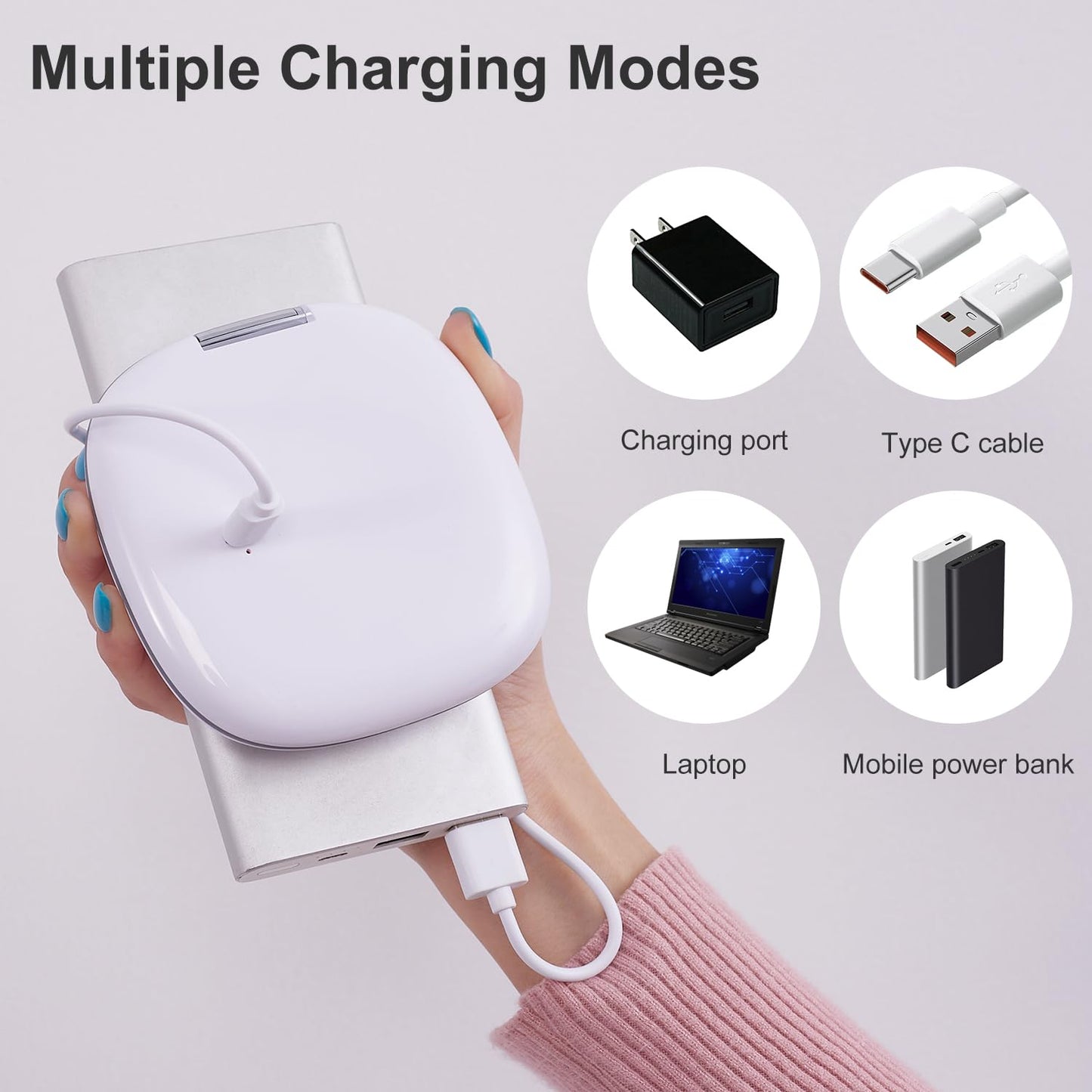 Mocado Compact LED Magnifying Travel Makeup-Mirror - 4 inches 1X/10X Magnification Small Hand Pocket Dimmable Double Sided USB Rechargeable Touch