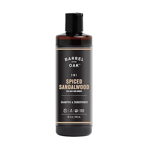 Barrel & Oak 2-in-1 Men's Shampoo and Conditioner, Cleanses Hair & Scalp, Multi-Use Hair Products for Men, Vegan Shampoo and Conditioner, Spiced