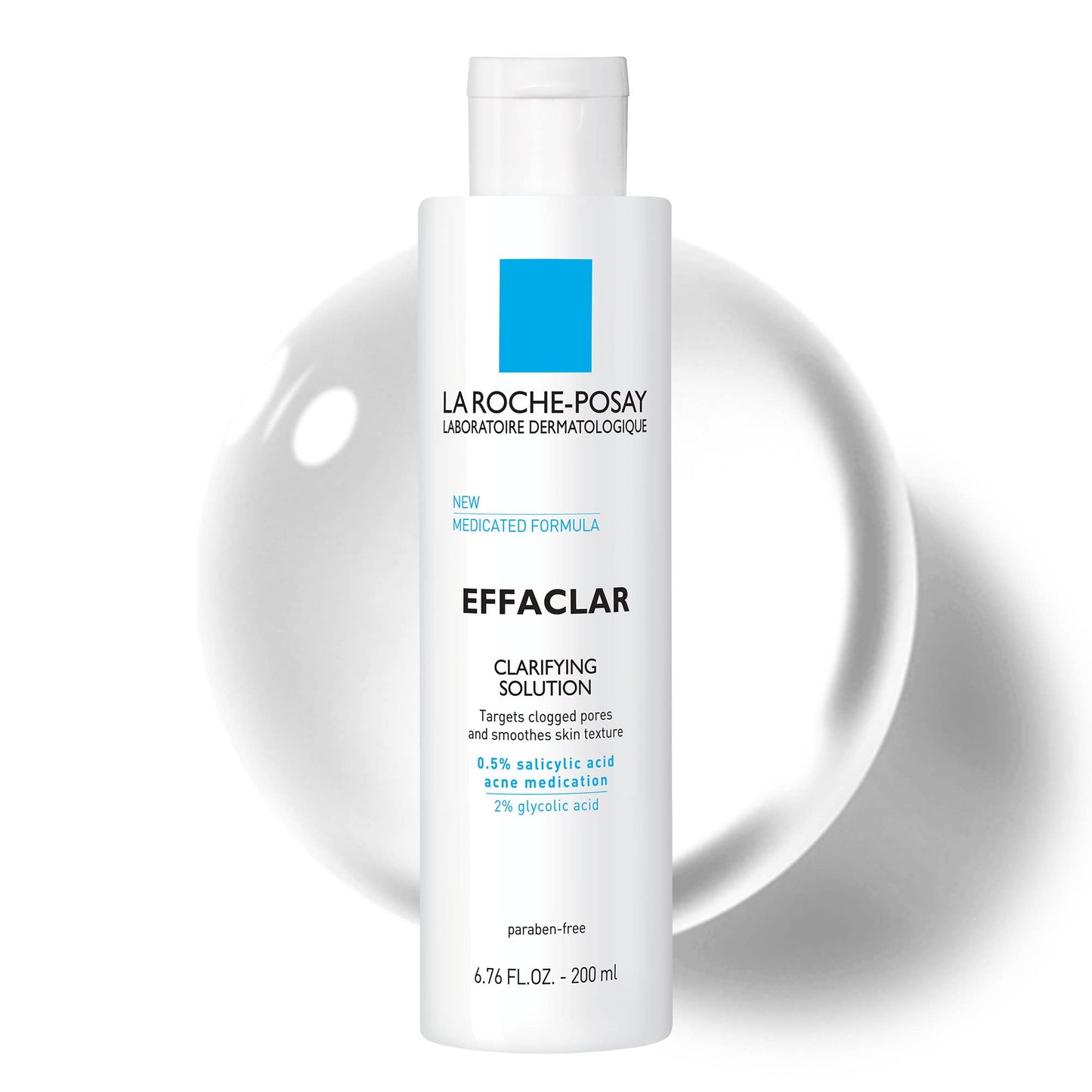 La Roche-Posay Effaclar Clarifying Solution Acne Toner with Salicylic Acid and Glycolic Acid, Pore Refining Oily Skin Toner, Gentle Exfoliant