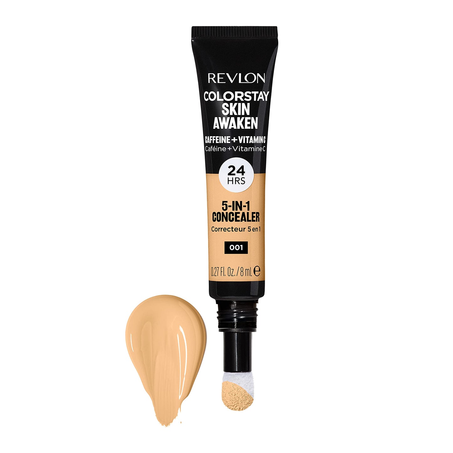Revlon ColorStay Skin Awaken 5-in-1 Concealer, Lightweight, Creamy Longlasting Face Makeup with Caffeine & Vitamin C, For Imperfections, Dark Circles