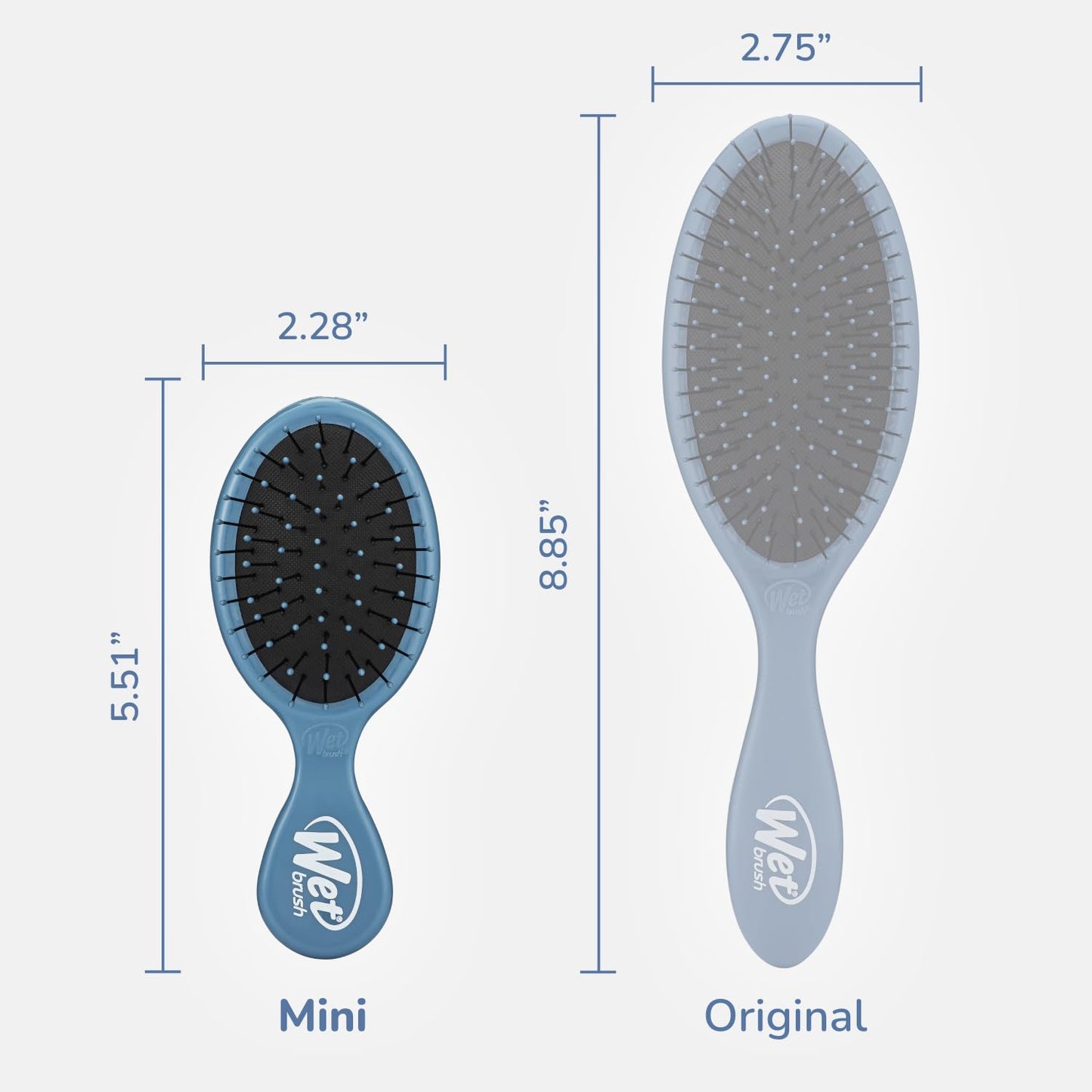 Wet Brush Mini Detangler Hair Brush, Elemental Blue, Detangling Travel Hairbrush, Ultra-Soft IntelliFlex Bristles Glide Through Tangles with Ease