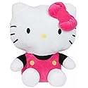 Hello Kitty Plush Backpack with Zipper Compartment, Pink Overalls & Bow