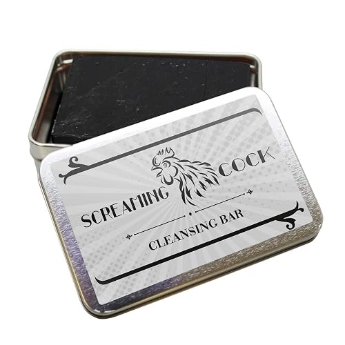 Gears Out Screaming Cock Cleansing Bar - Funny Vintage Crowing Rooster Design - Novelty Bath Soap for Men - Black Soap, Handcrafted, Made in the USA Beauty & Personal Care Gears Out