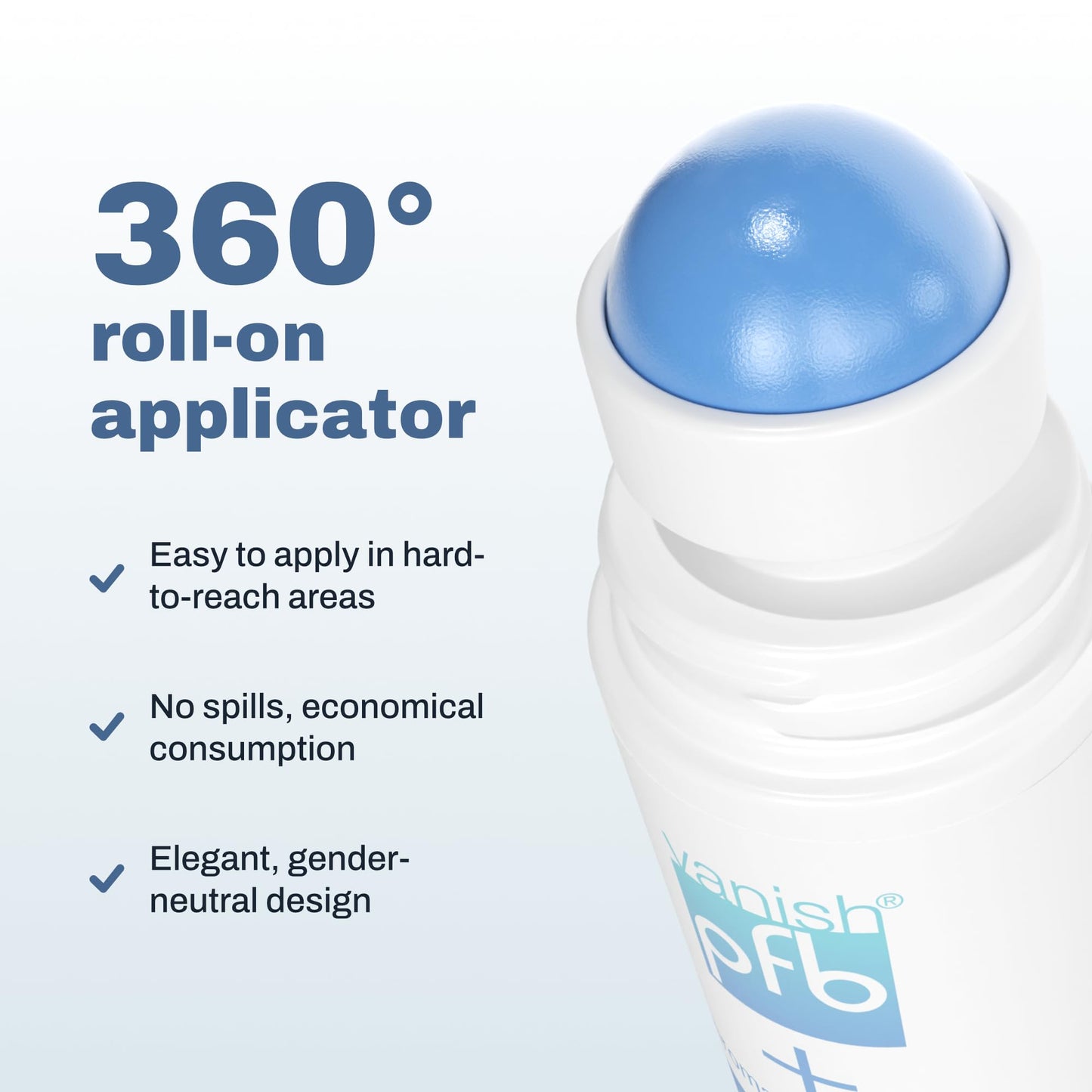 PFB Vanish Razor Bump Stopper Skin Care Treatment with Chromabright Dark Spot Remover, Roll On Formula Treats Ingrown Hairs and Razor Burns - 93g
