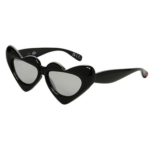 Betsey Johnson Women's Glam & Grace Heart Sunglasses, BLACK, 51 mm