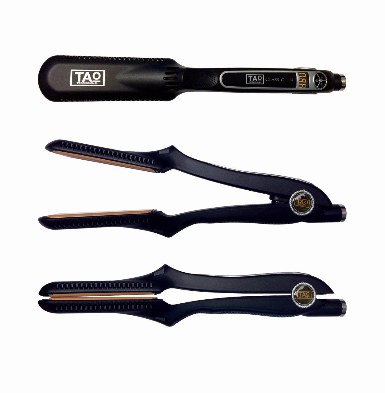 TAO Pro - Nano CERAMIC Plate Hair Straightener - Styling Iron with Digital Controls - Dual Voltage - Built-in ION Generator- Heats to 450 degrees