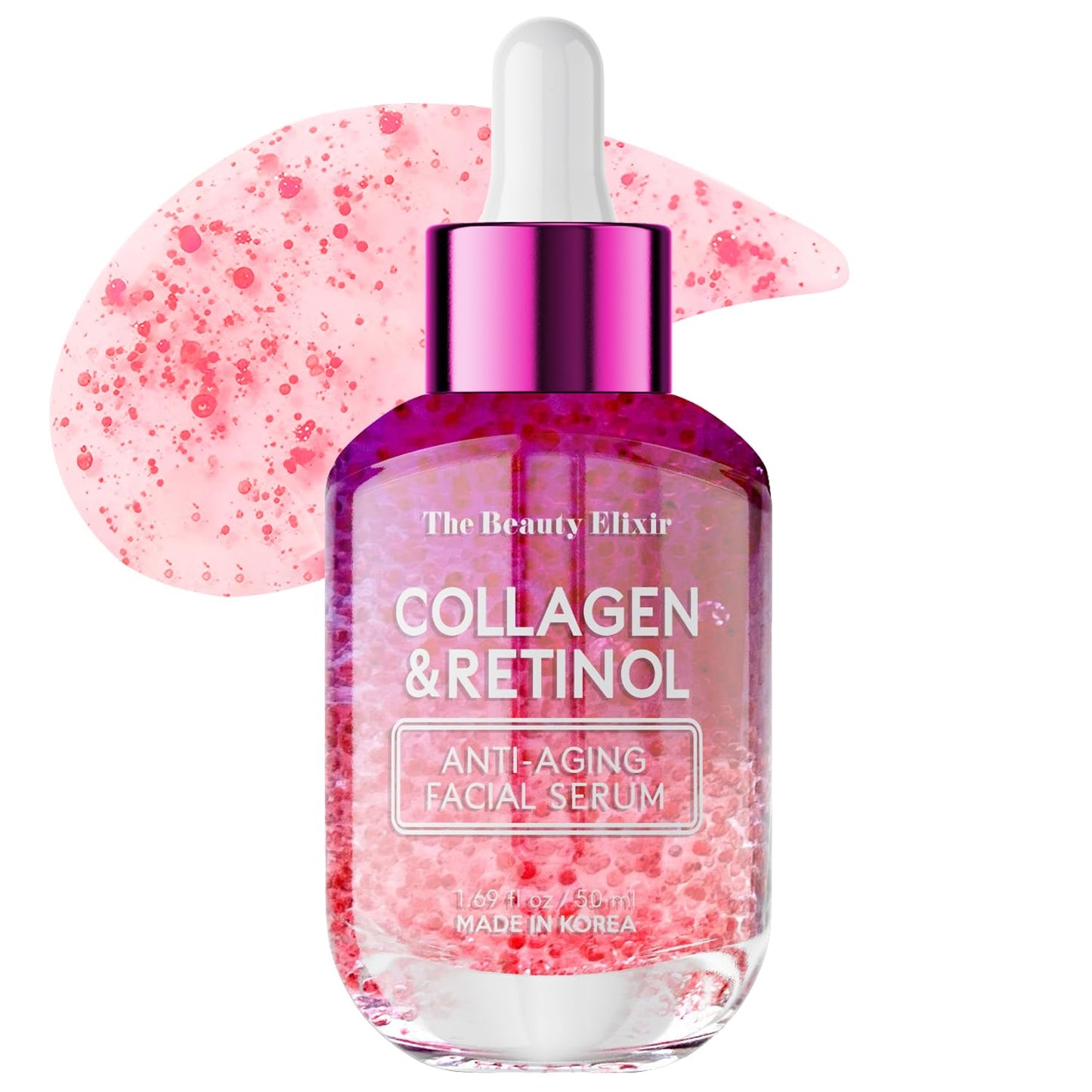 The Beauty Elixir Collagen & Retinol Serum For Face - Ultra Hydrating, Restores, Smooths & Reduces Wrinkles - Dermatologist Tested, Natural
