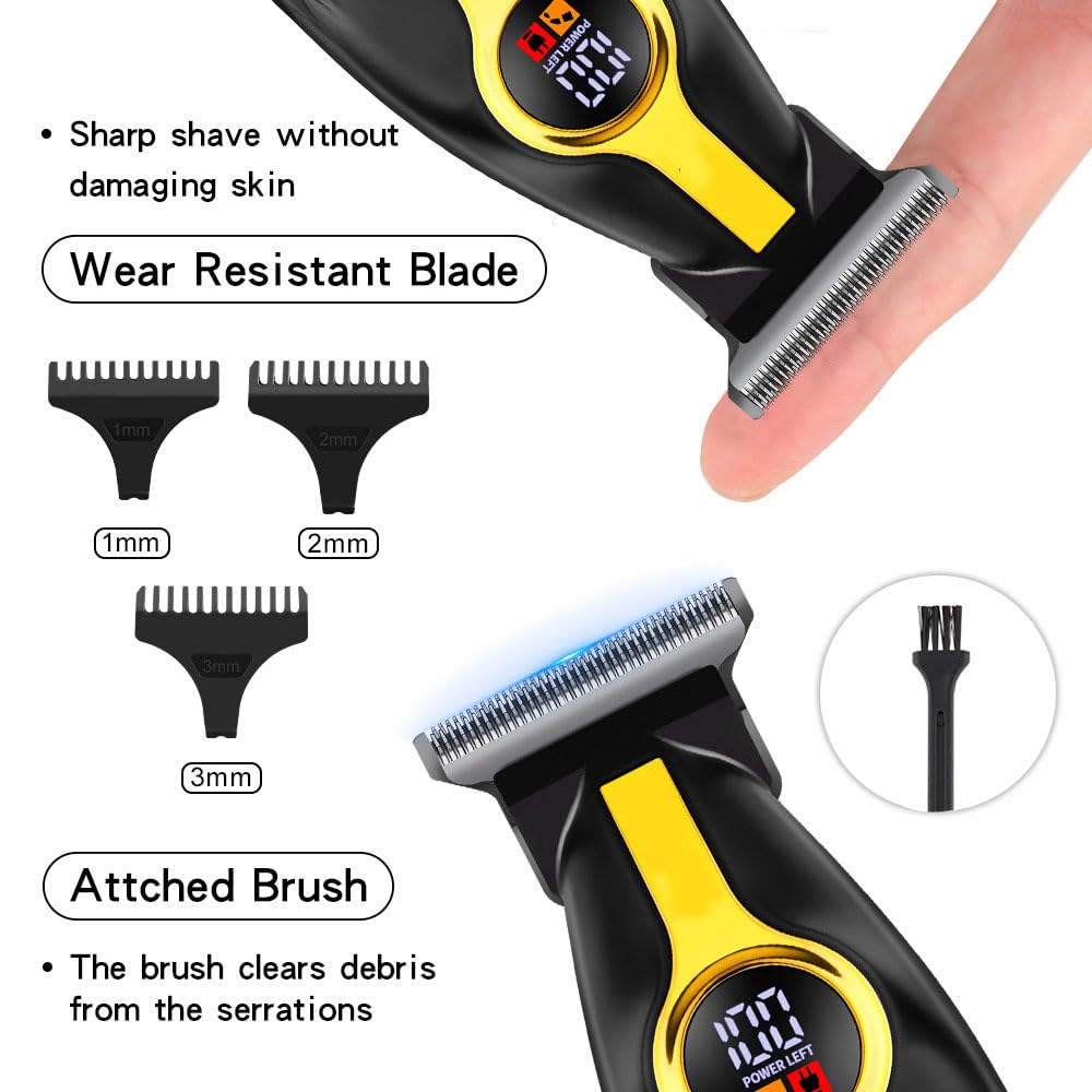 QDKVTNDJZ Professional Clippers/Beard Trimmers for Men Home Barber Salon Use, Cordless Hair Clippers with LED Display and 3 Guide Combs, Electric Beauty and Personal Care QDKVTNDJZ