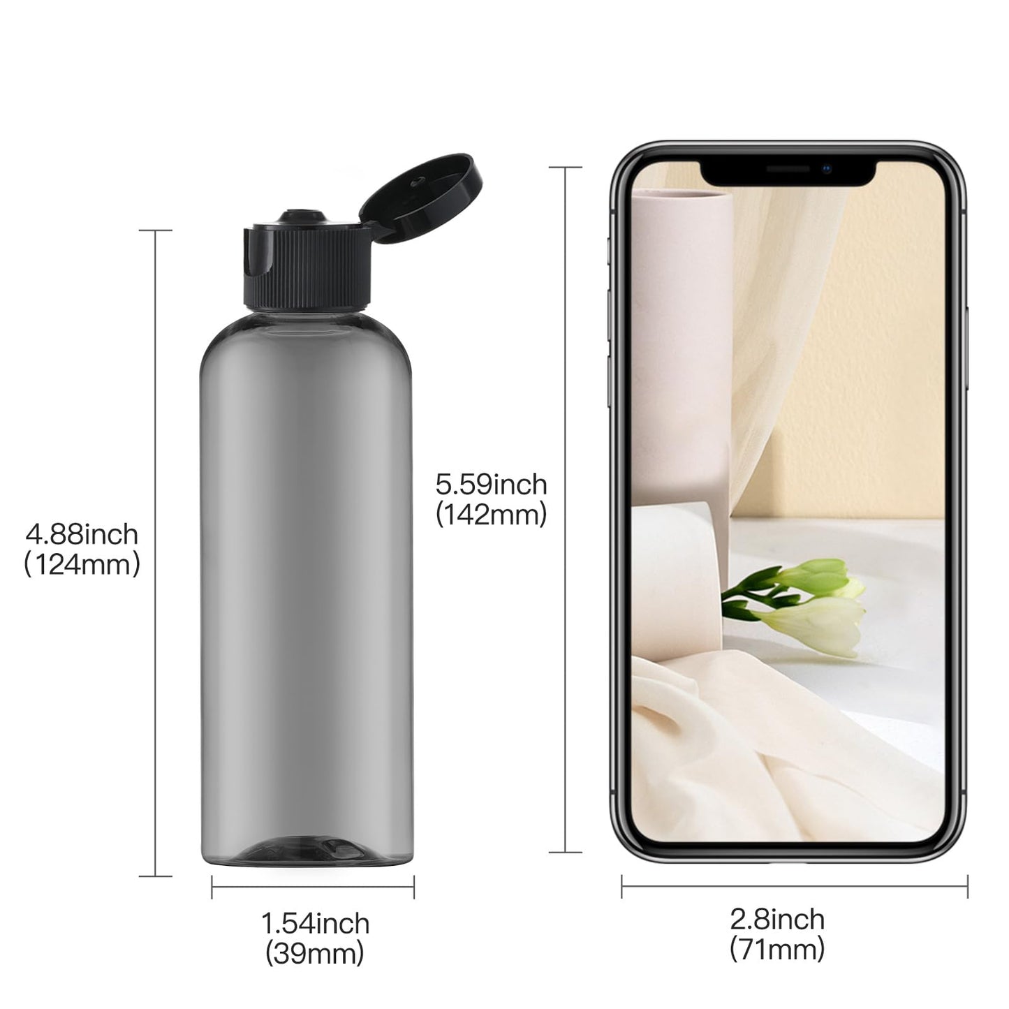 LISAPACK 3.4Oz Travel Bottles with Flip Cap (5 Pcs) Empty Dispenser Container for Travel Size Cosmetics (100ml, Purple) Beauty and Personal Care LISAPACK