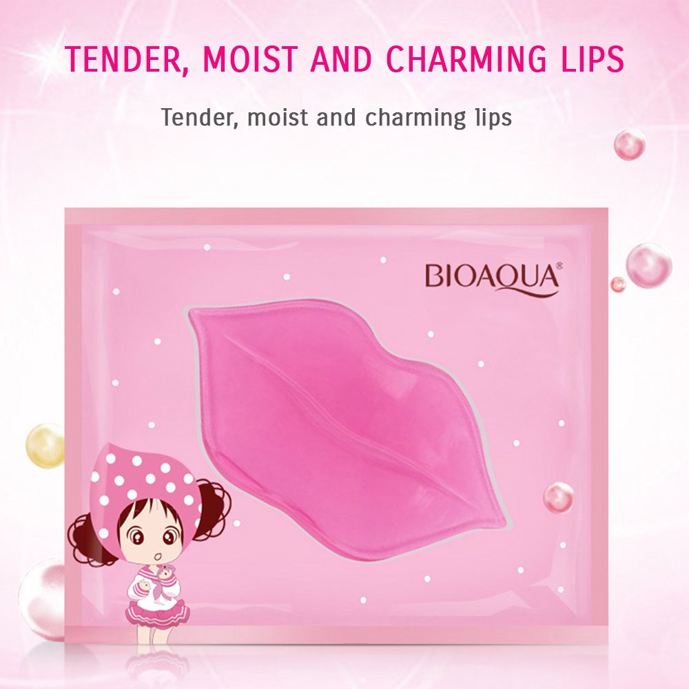 BIOAQUA Lip Plumper Collagen Nourishing Crystal Pink Lip Mask Natural Shiny Moisturizing Smooth Texture Healthy Elasticity (100) Beauty and Personal Care BIOAQUA