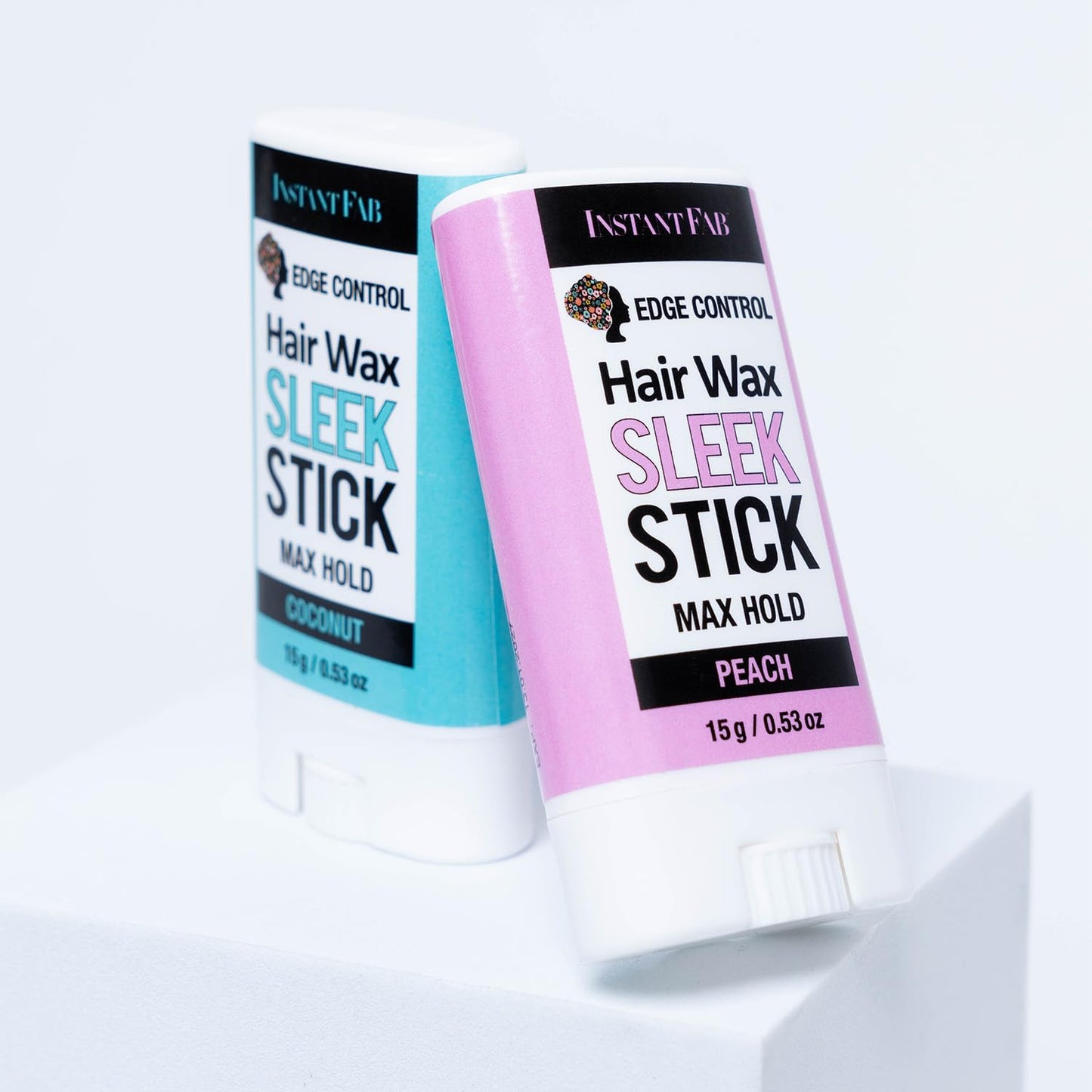 STUDIO LIMITED Edge Control Hair Wax Sleek Max Hold Styling Pomade, Non-greasy Coconut Scented Hair Wax (Coconut & Peach)