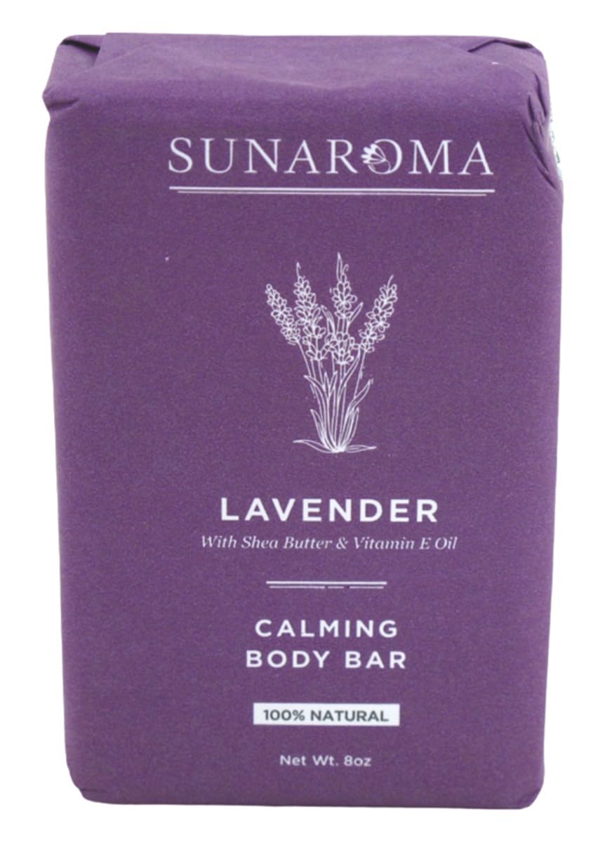 Sunaroma Soap Bar Lavender Shea + Vitamin E Oil 8 Ounce (Pack of 3)