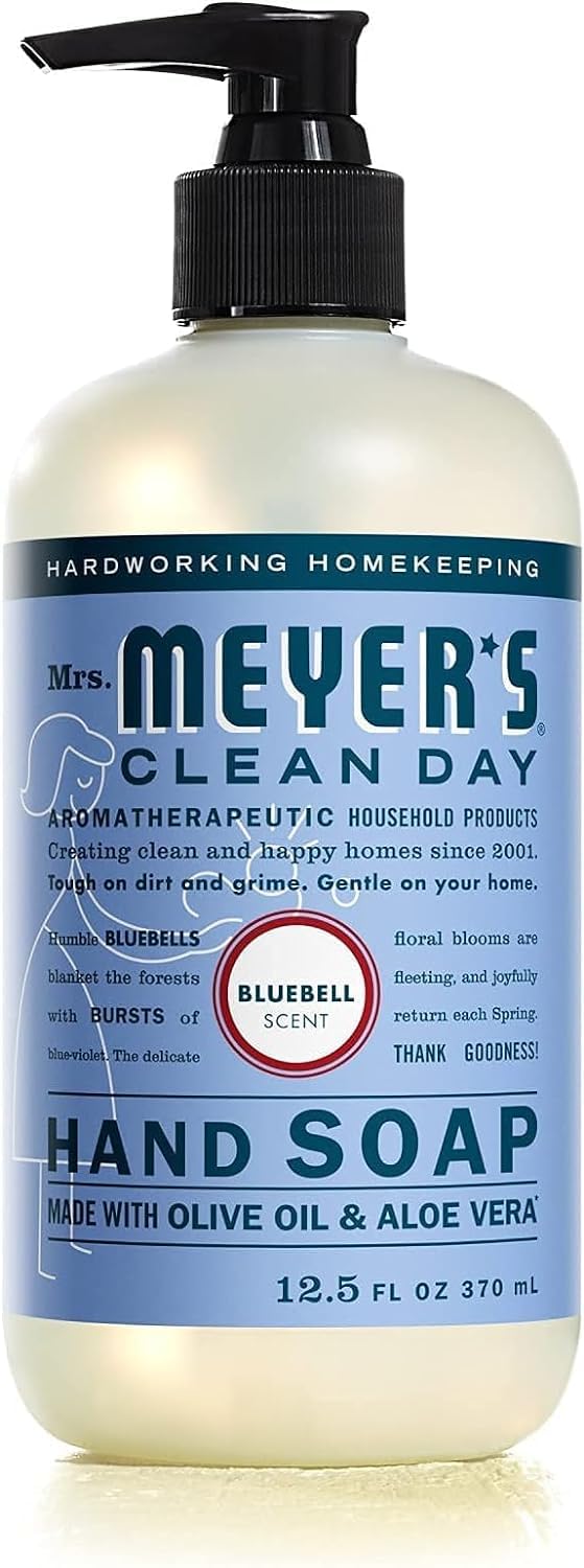 Mrs. Meyers Clean Day Liquid Hand Soap Hard 12.5 Oz Bluebell Scent Pump Dispenser