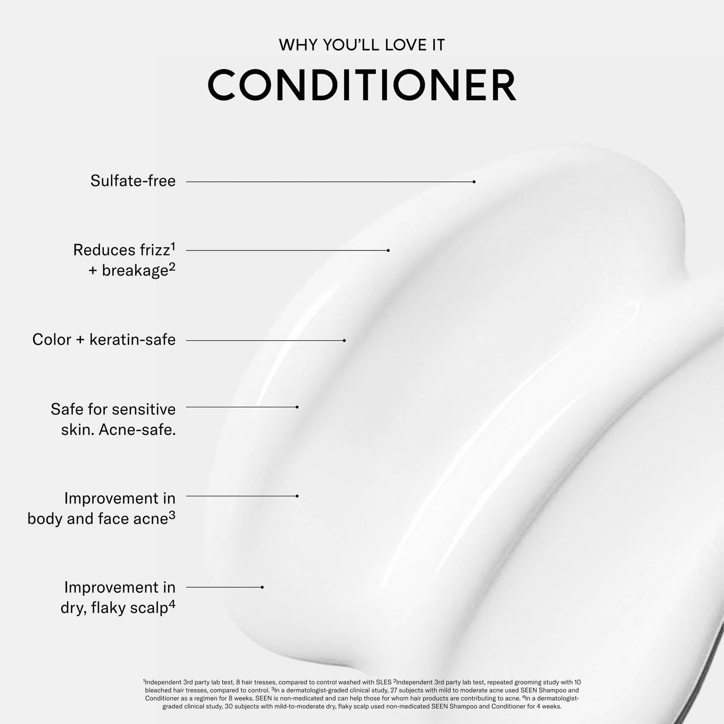 SEEN Conditioner, Fragrance Free - Non-Comedogenic & Hair Conditioner- Dermatologist-Developed - Safe for Sensitive, Eczema & Acne Prone Skin