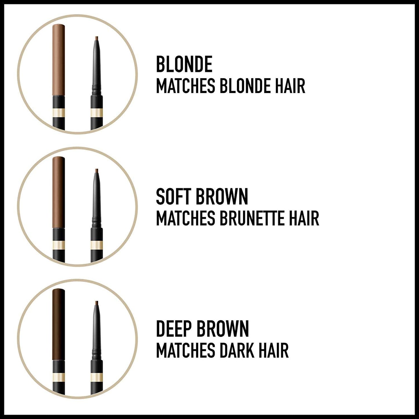 Max Factor Brow Shaper Pencil for Women, 30 Deep Brown, 0.1 Ounce