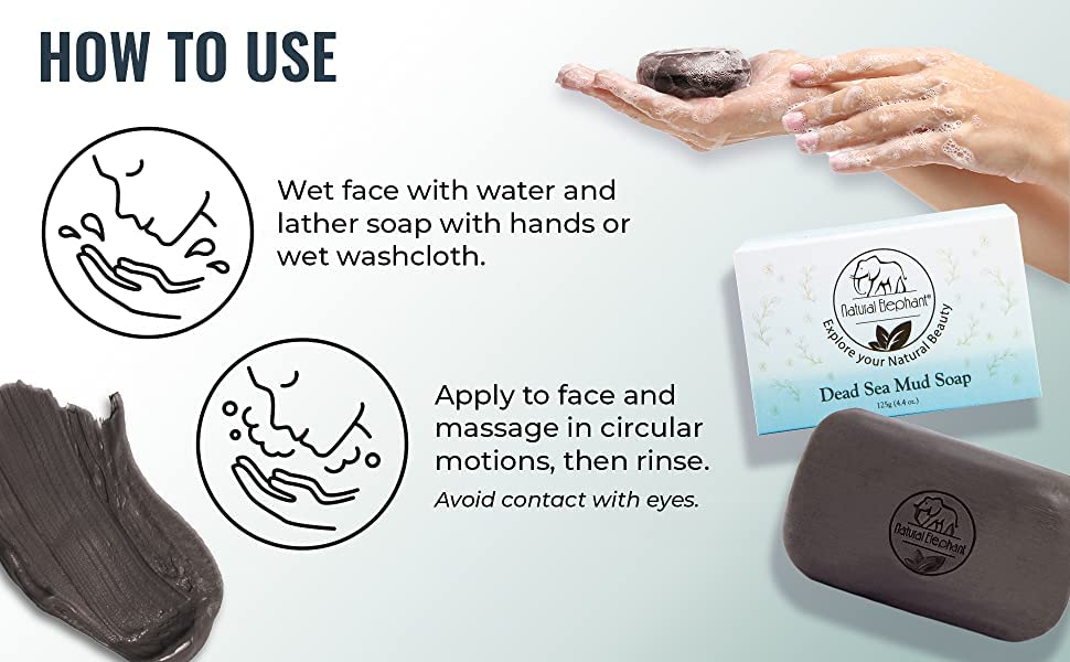 Natural Elephant Dead Sea Mud Soap Bar | Mineral-Rich Face & Body Cleanser with Natural Dead Sea Minerals | 4.4 oz (125 g)