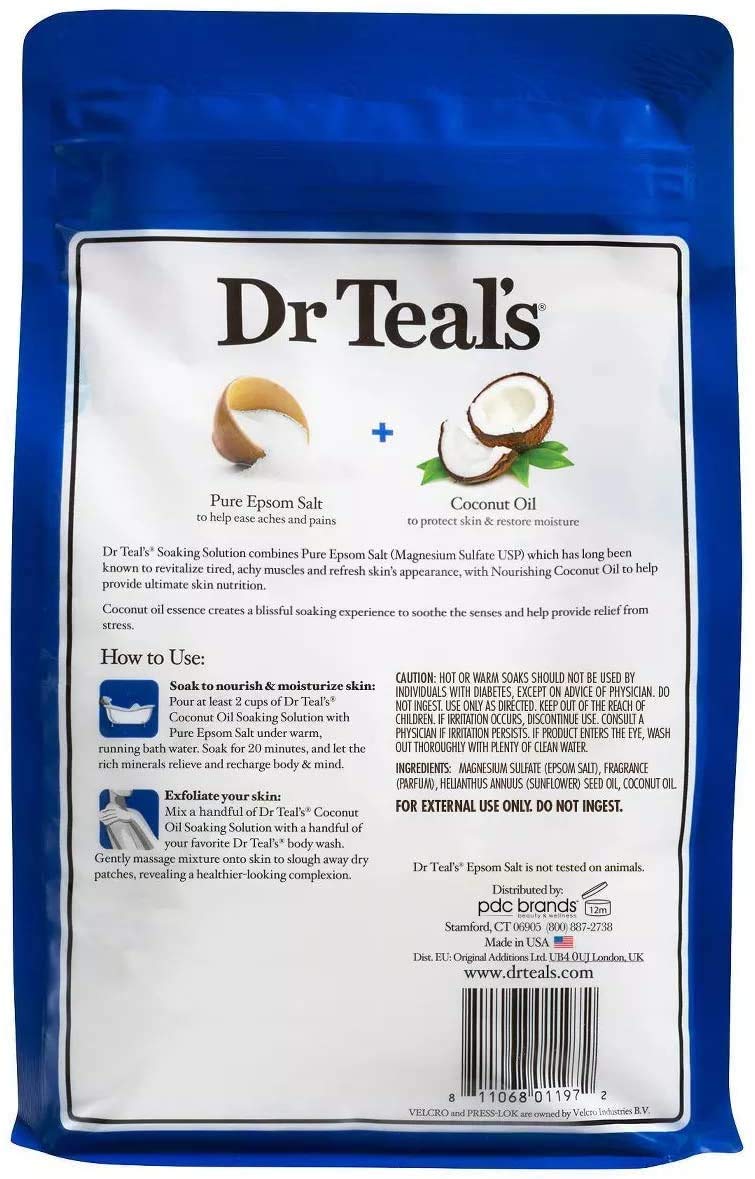 Dr. Teal's Epsom Salt Bath Variety Gift Set (3lbs Ea.) - Soothe & Sleep Lavender, Nourish and Protect Coconut Oil - Essential Oils Blended with Pure Beauty and Personal Care Dr Teal's