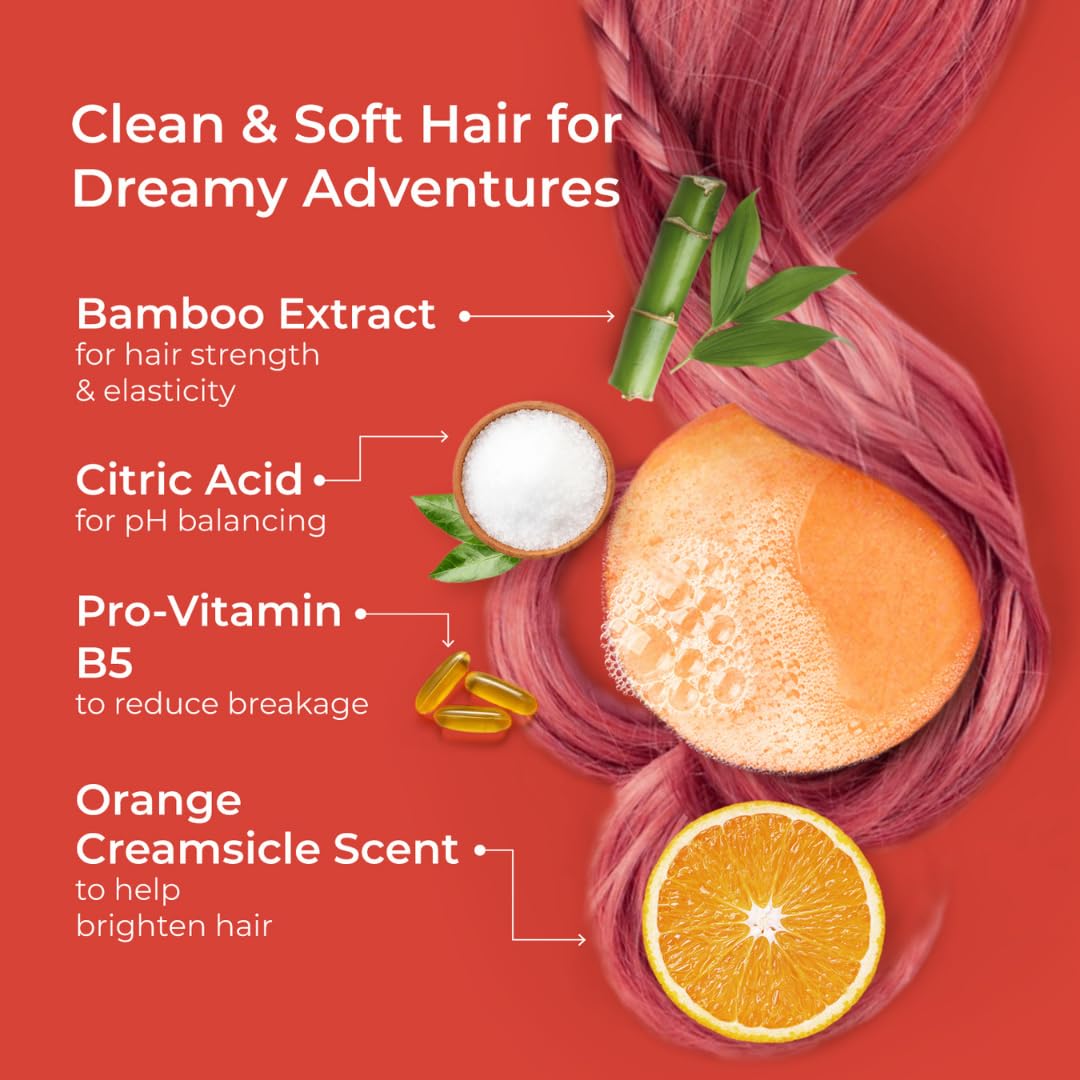 All Natural Shampoo and Conditioner Set for Kids with Essential Oils, Bar Shampoo and Conditioner Set for Overall Hair Health and Scalp Care, 3 oz & 2