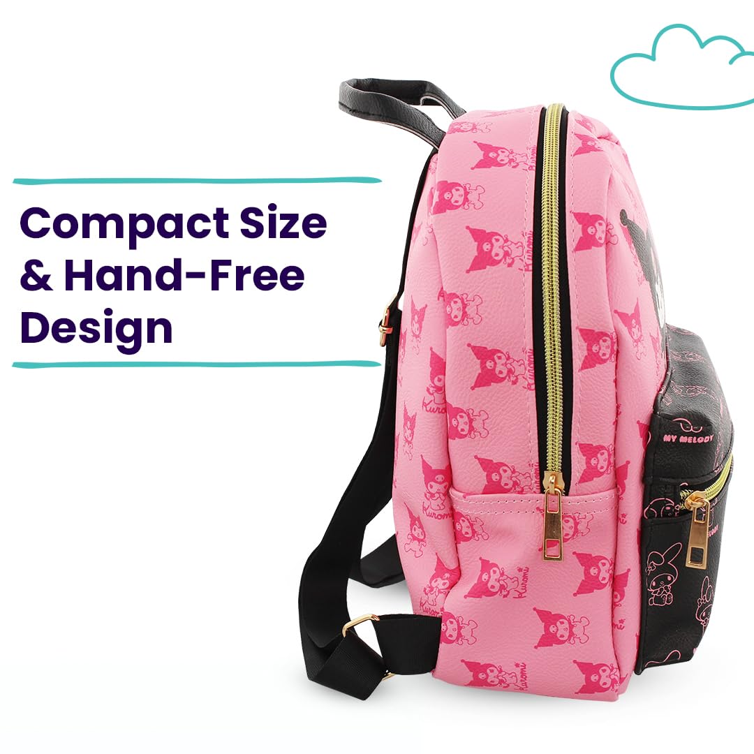 Hello Kitty and Friends Mini PU Leather Backpack Purse with Adjustable Straps 10 Inch