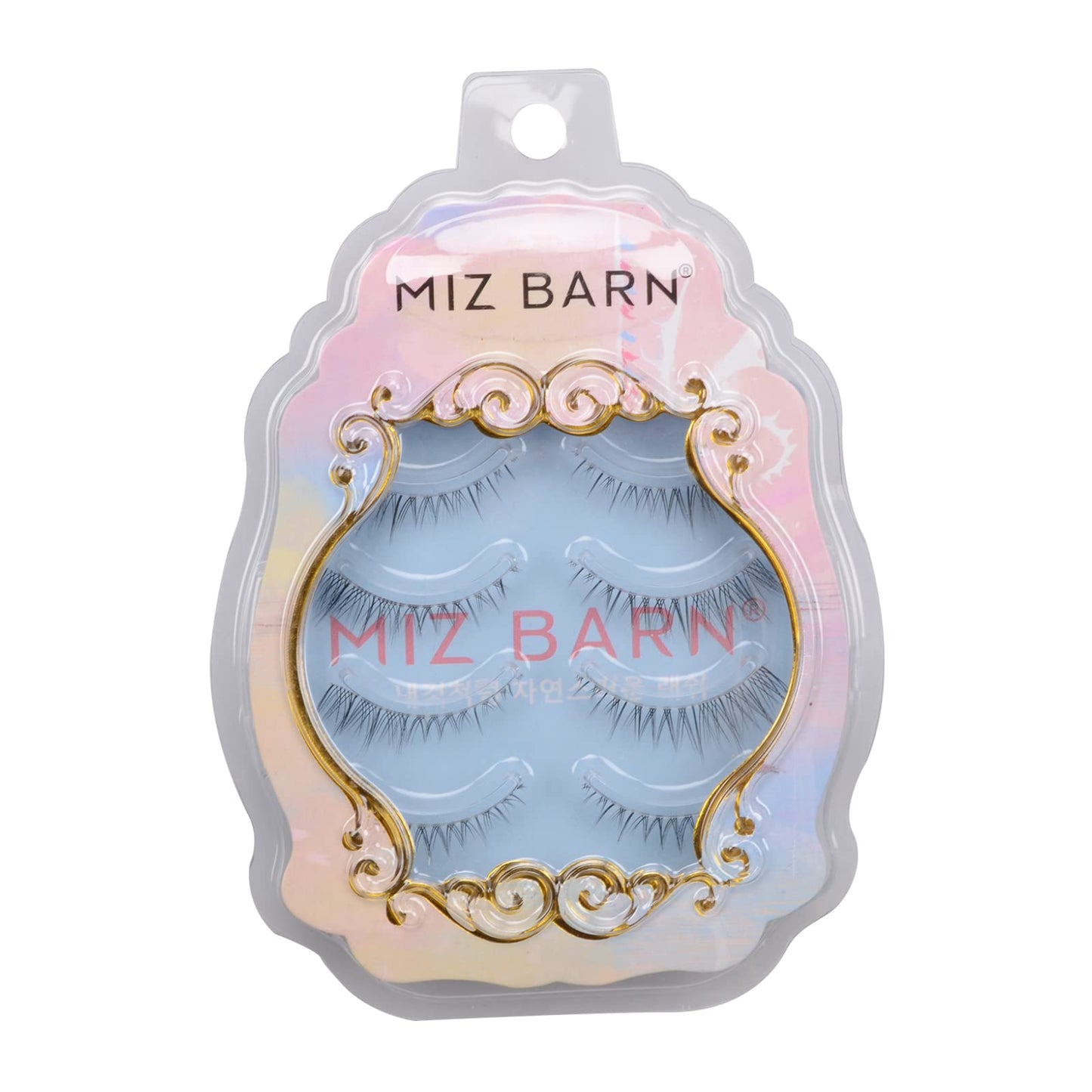 Miz Barn Daily Lashes 4 Pairs Natural Look False Eyelashes, Natural Soft Lightweight Comfortable Short Lashes Strip Cross Clear Band Handmade False