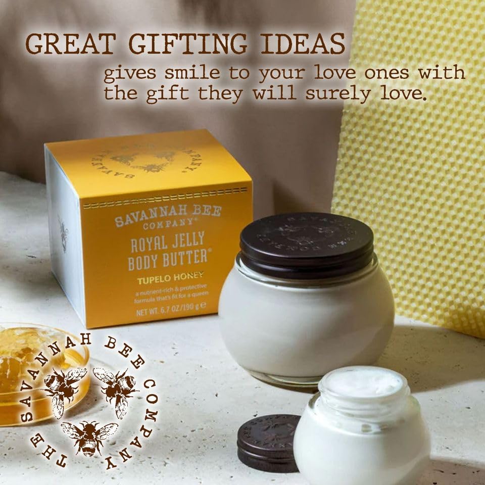 Savannah Bee Company Royal Jelly Body Butter - Deep Hydrating Body Butter - Tupelo