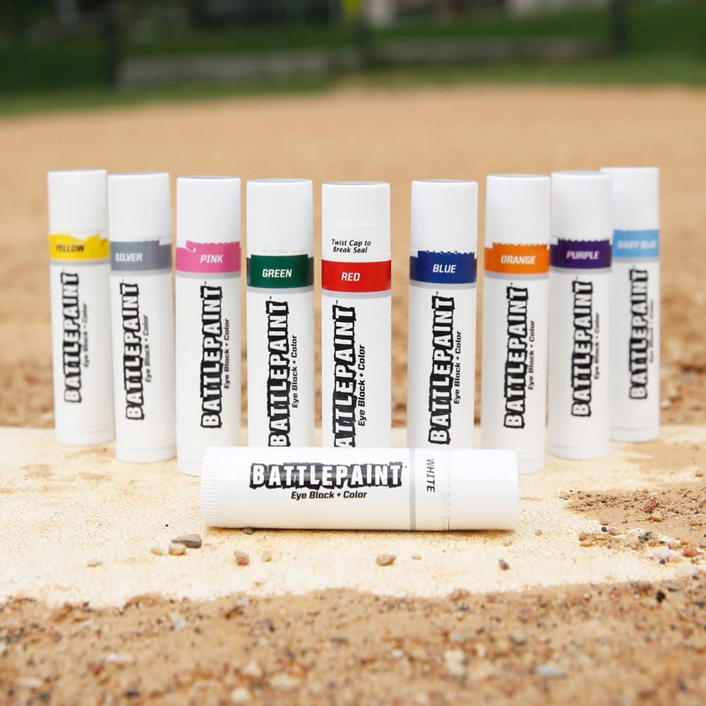 EyeBlack BattlePaint - Bright Colored Under Eye Black Grease for Pro Athletes and Super Fans - Baseball, Softball, Football - 1 Stick - Green