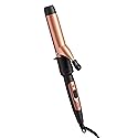 KISS 5-in-1 Curling Iron, Interchangeable Tourmaline Ceramic Curling Wand Set with 3 Styling Clips & 2 Wands, 2 Heat Settings, Heat Resistant Glove