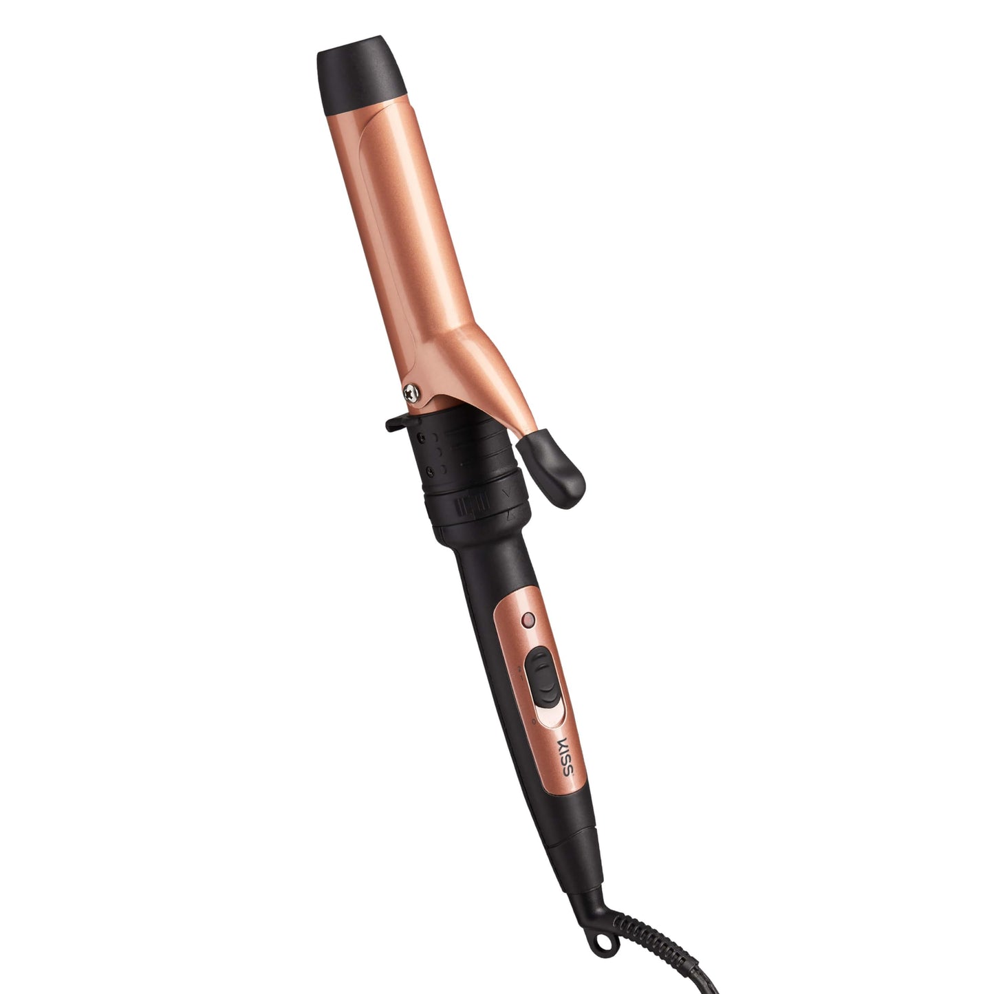 KISS 5-in-1 Curling Iron, Interchangeable Tourmaline Ceramic Curling Wand Set with 3 Styling Clips & 2 Wands, 2 Heat Settings, Heat Resistant Glove
