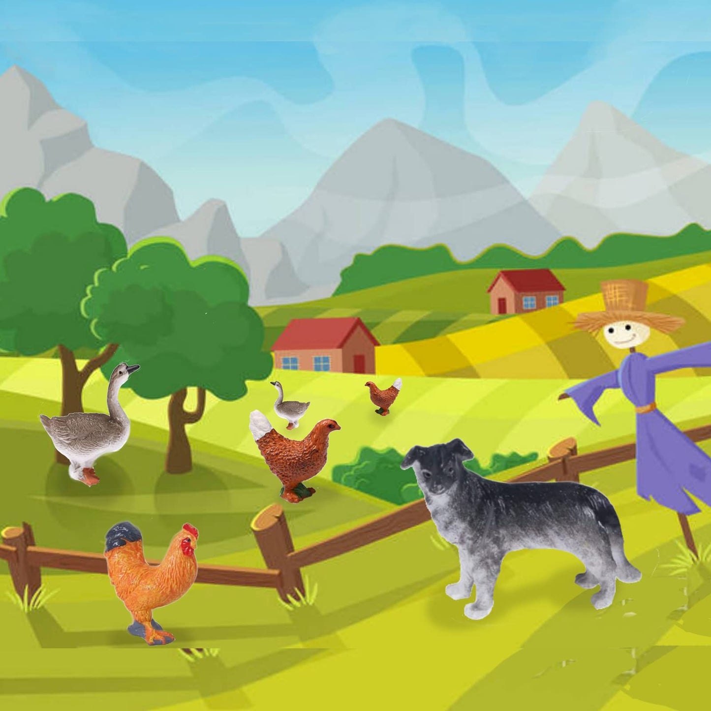 15 Pcs Farm Animal Figurines – Realistic Plastic Mini Figures Educational Playset, Party Supplies & Cake Toppers for Kids