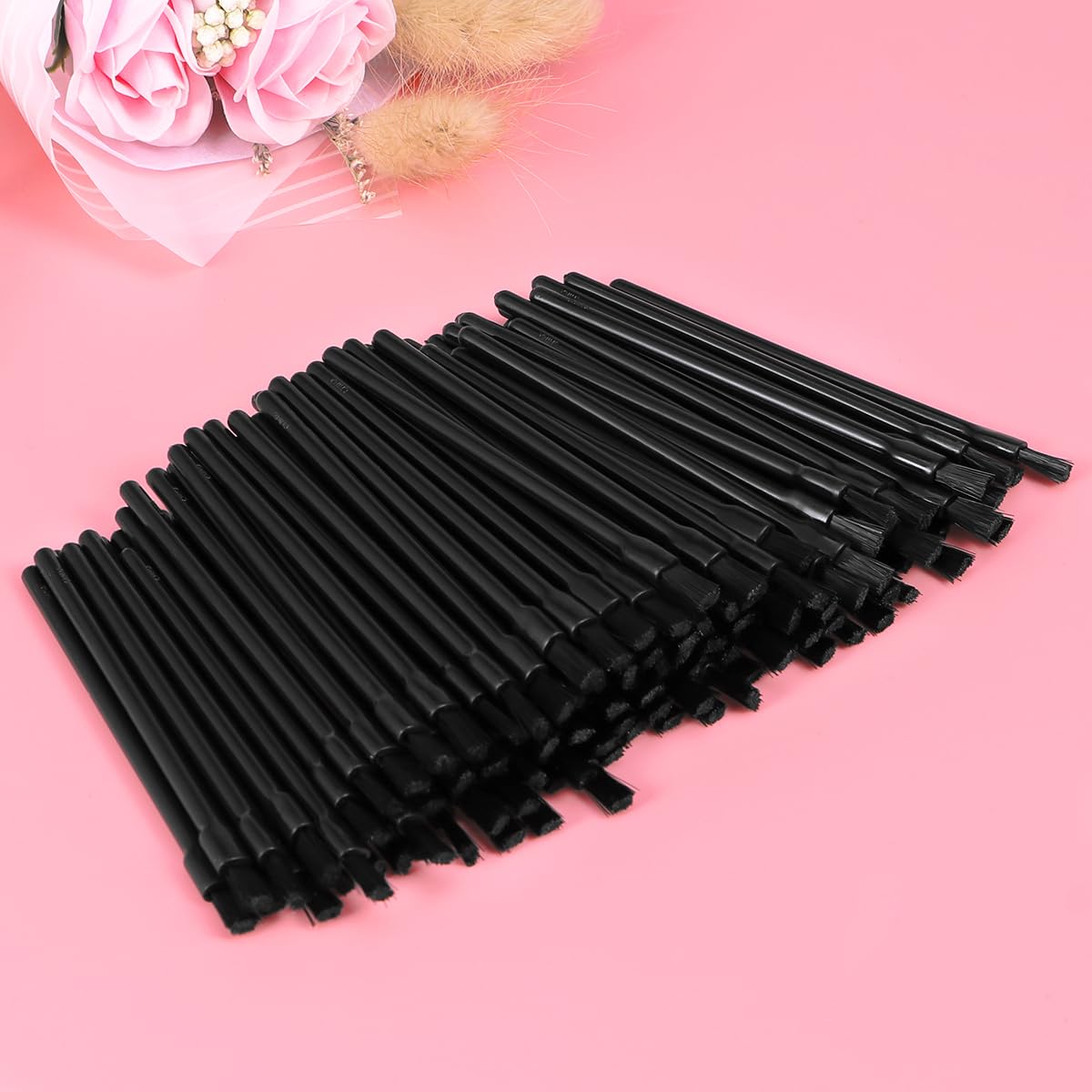 100PCS Disposable Lip Brush Applicator Disposable Lip Gloss Brushes Lipstick Wands Applicator Flat Brush Makeup Cosmetic Tools