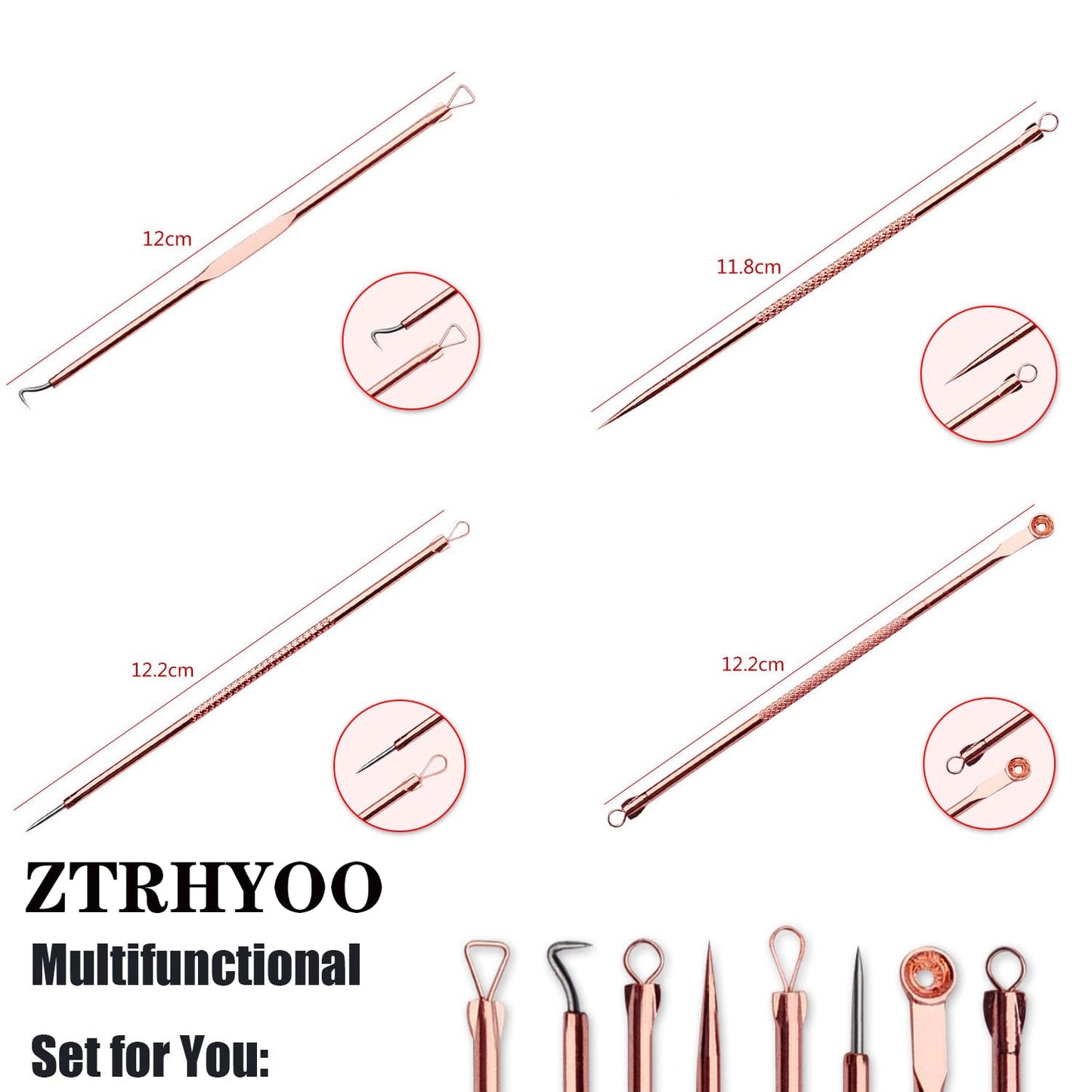 ZTRHYOO Blackhead Remover Pimple Comedone Extractor Tool Best Acne Removal Kit - Treatment for Blemish, Whitehead Popping, Zit Removing for Risk Free Beauty and Personal Care ZTRHYOO