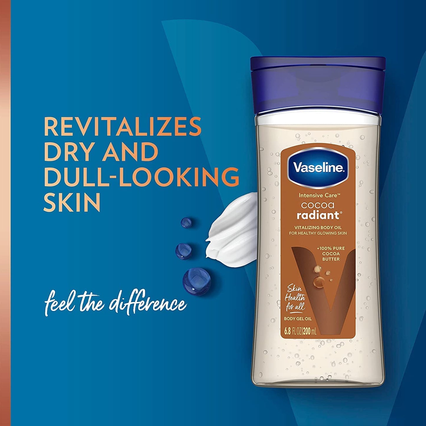 Vaseline Body Oil Vitalizing Gel Cocoa Butter 6.80 oz (Pack of 4)