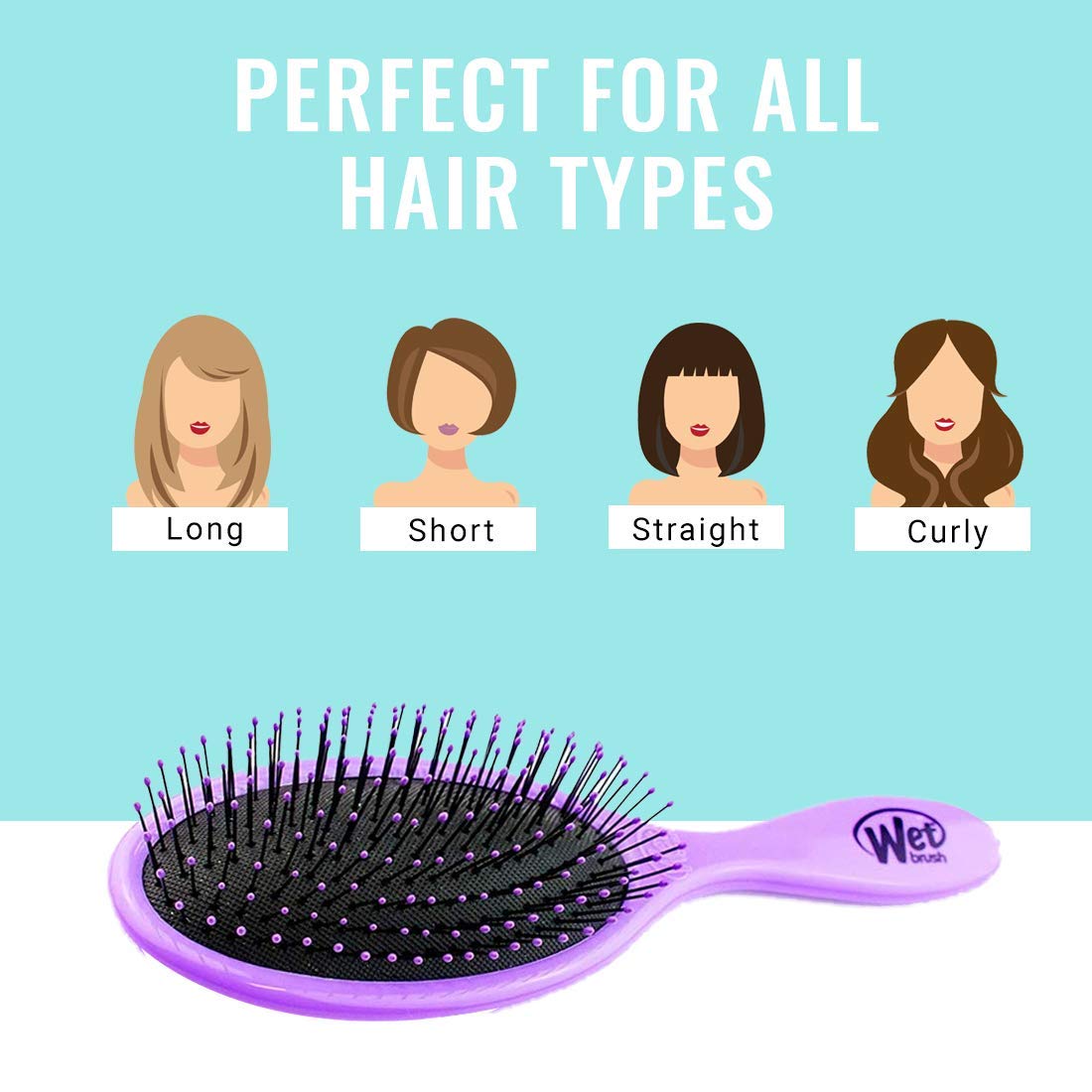 Wet Brush Detangling Hair Brush - Purple - 2 Pack Detangler - Comb for Women, Men & Kids - Wet or Dry - Removes Knots and Tangles, Best for Natural